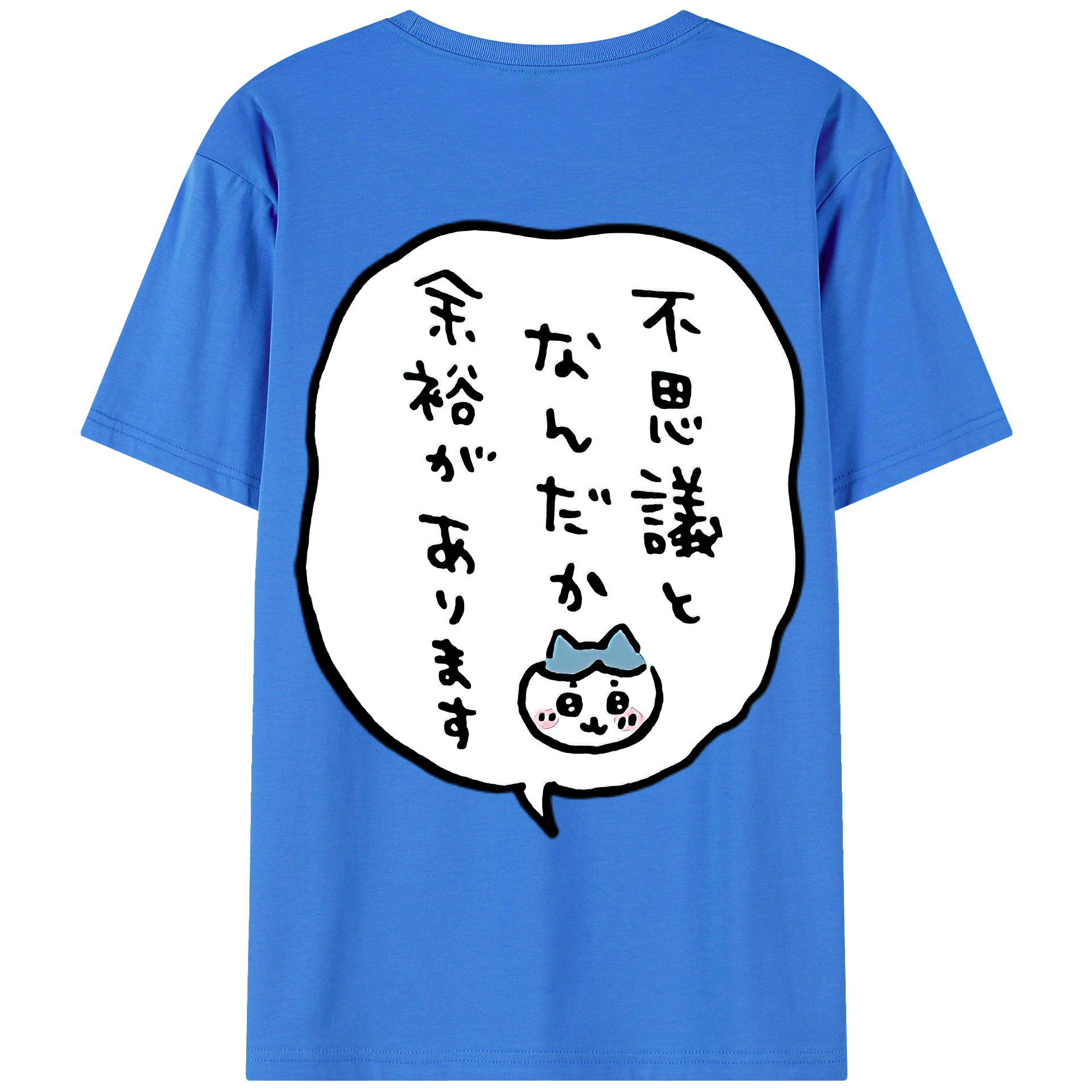 （画像用） ちいかわ ハチワレ Chii-kawa hachiware 綿100％ メンズ半袖Tシャツ（バックプリント） 通気性