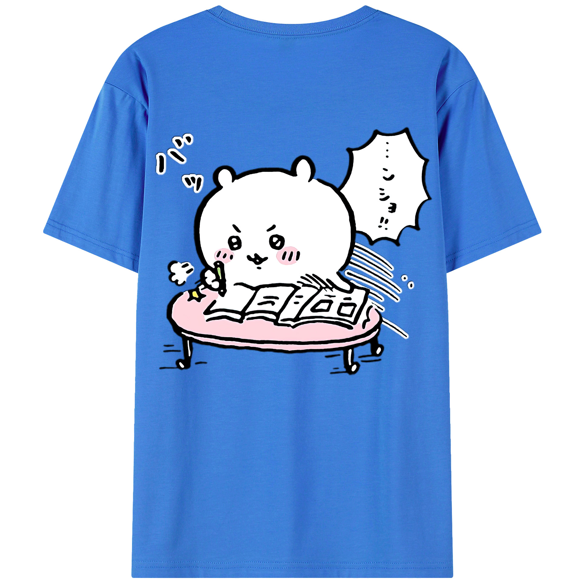 （画像用） ちいかわ ちいかわ Chii-kawa chiikawa 綿100％ メンズ半袖Tシャツ（バックプリント） 通気性