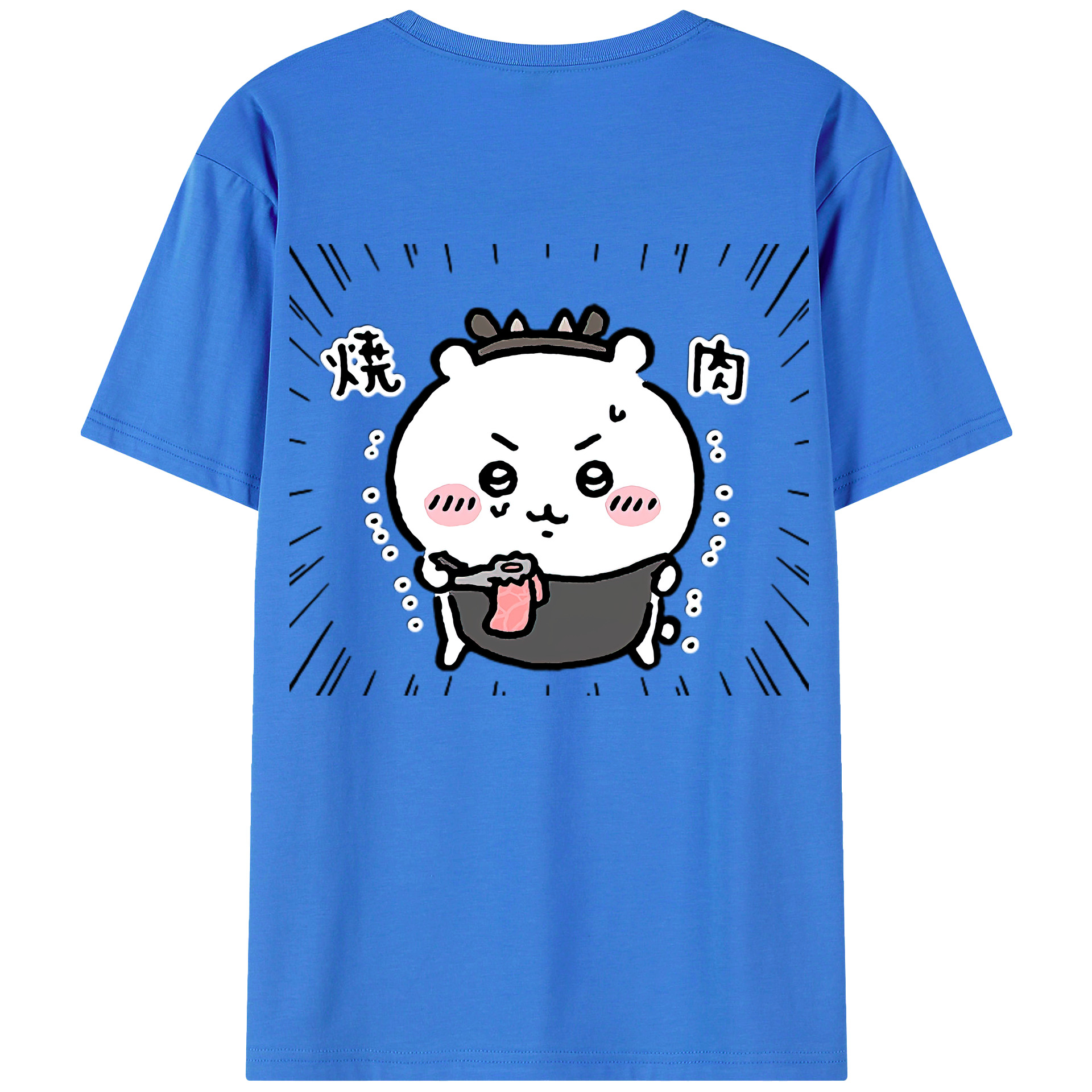 （画像用） ちいかわ ちいかわ Chii-kawa chiikawa 綿100％ メンズ半袖Tシャツ（バックプリント） 通気性