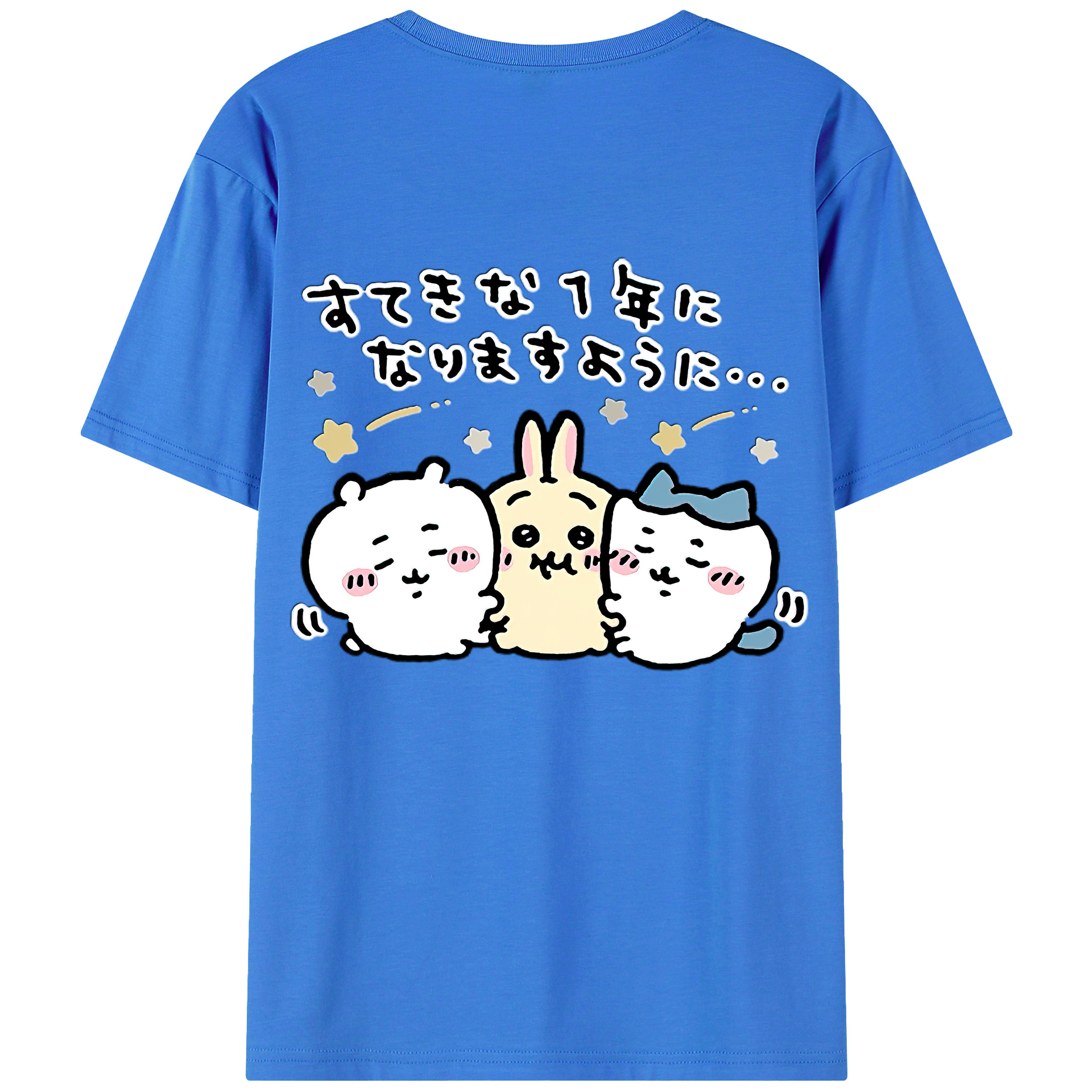 （画像用） ちいかわ ちいかわ Chii-kawa chiikawa 綿100％ メンズ半袖Tシャツ（バックプリント） 通気性