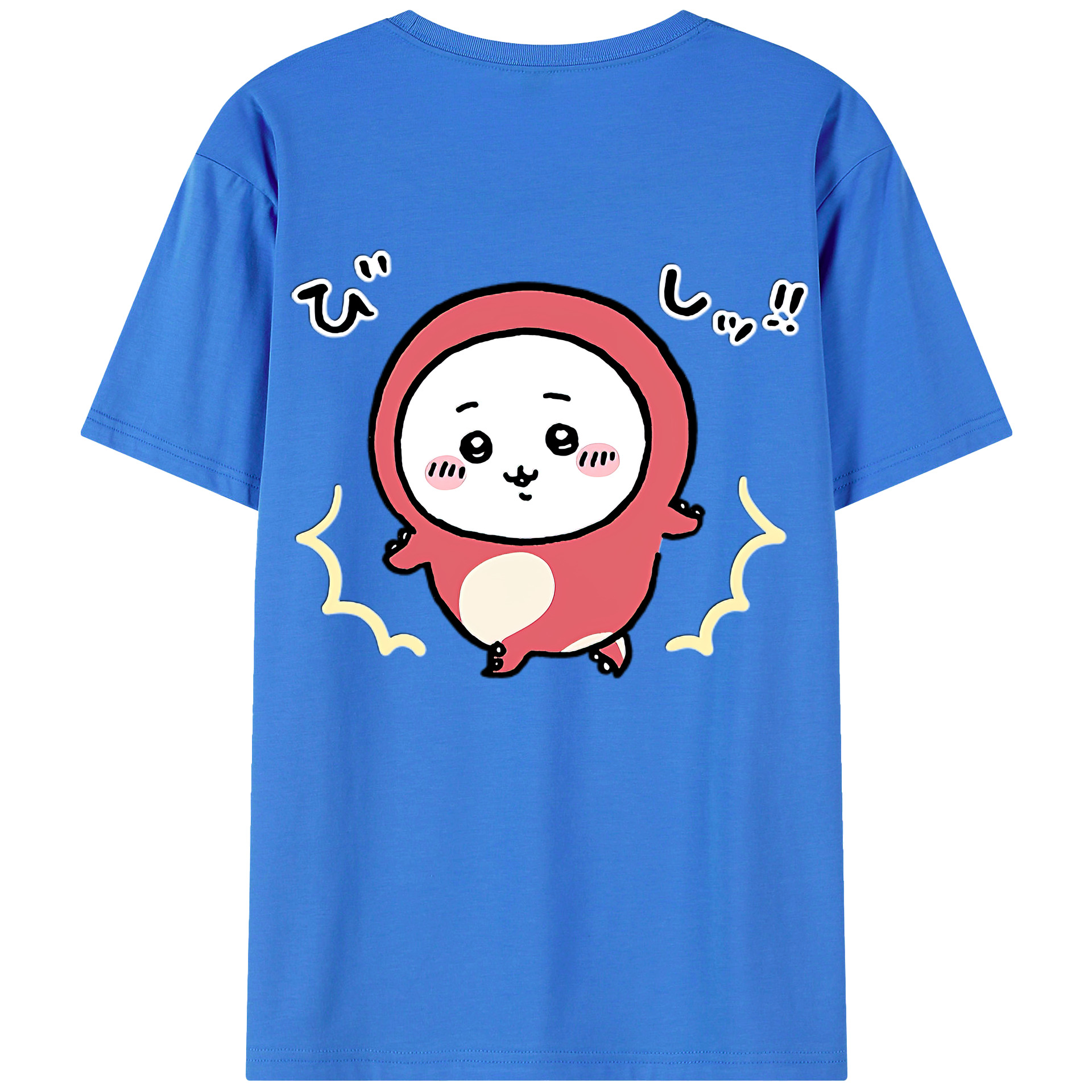 （画像用） ちいかわ ちいかわ Chii-kawa chiikawa 綿100％ メンズ半袖Tシャツ（バックプリント） 通気性
