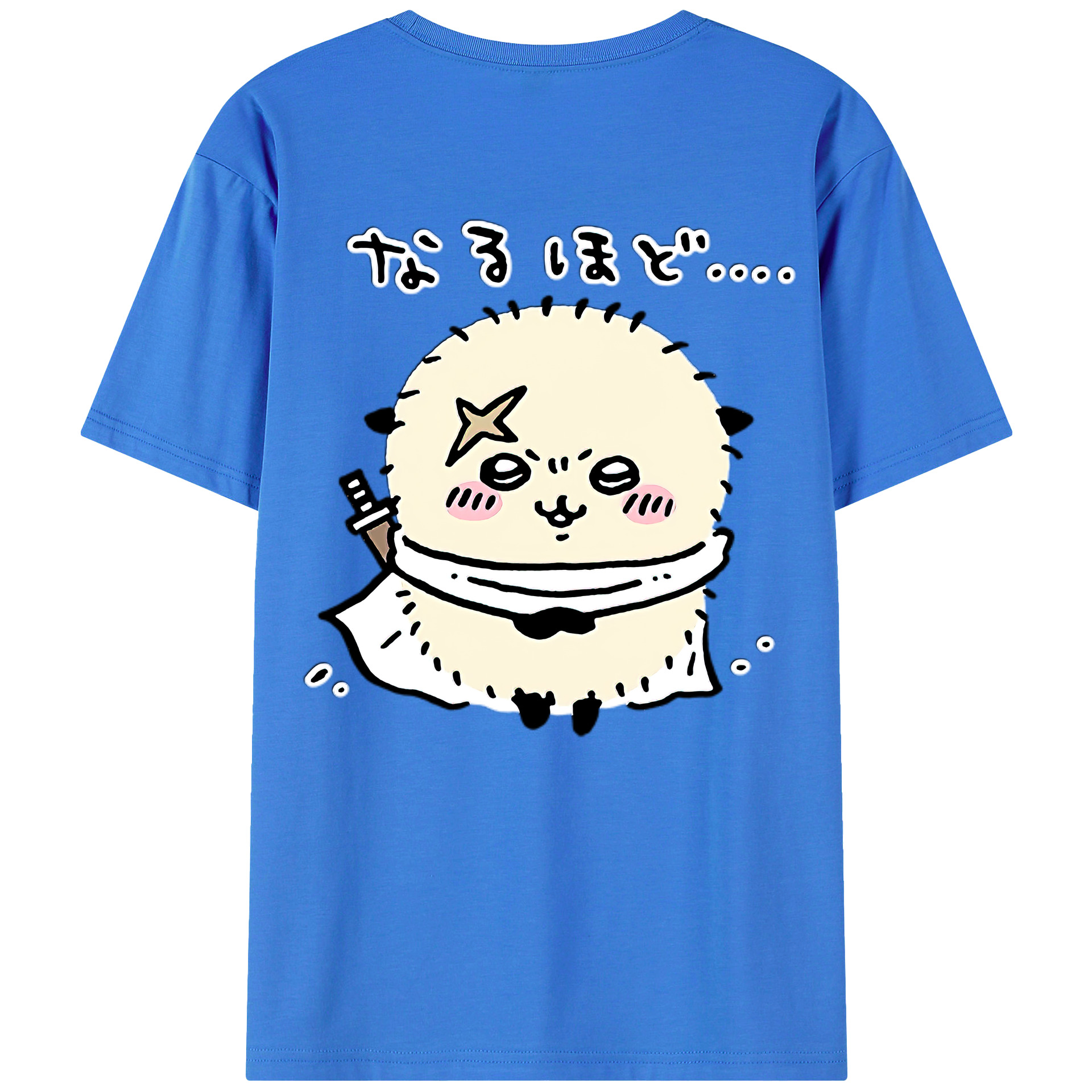 （画像用） ちいかわ ラッコ Chii-kawa Sea otter 綿100％ メンズ半袖Tシャツ（バックプリント） 通気性