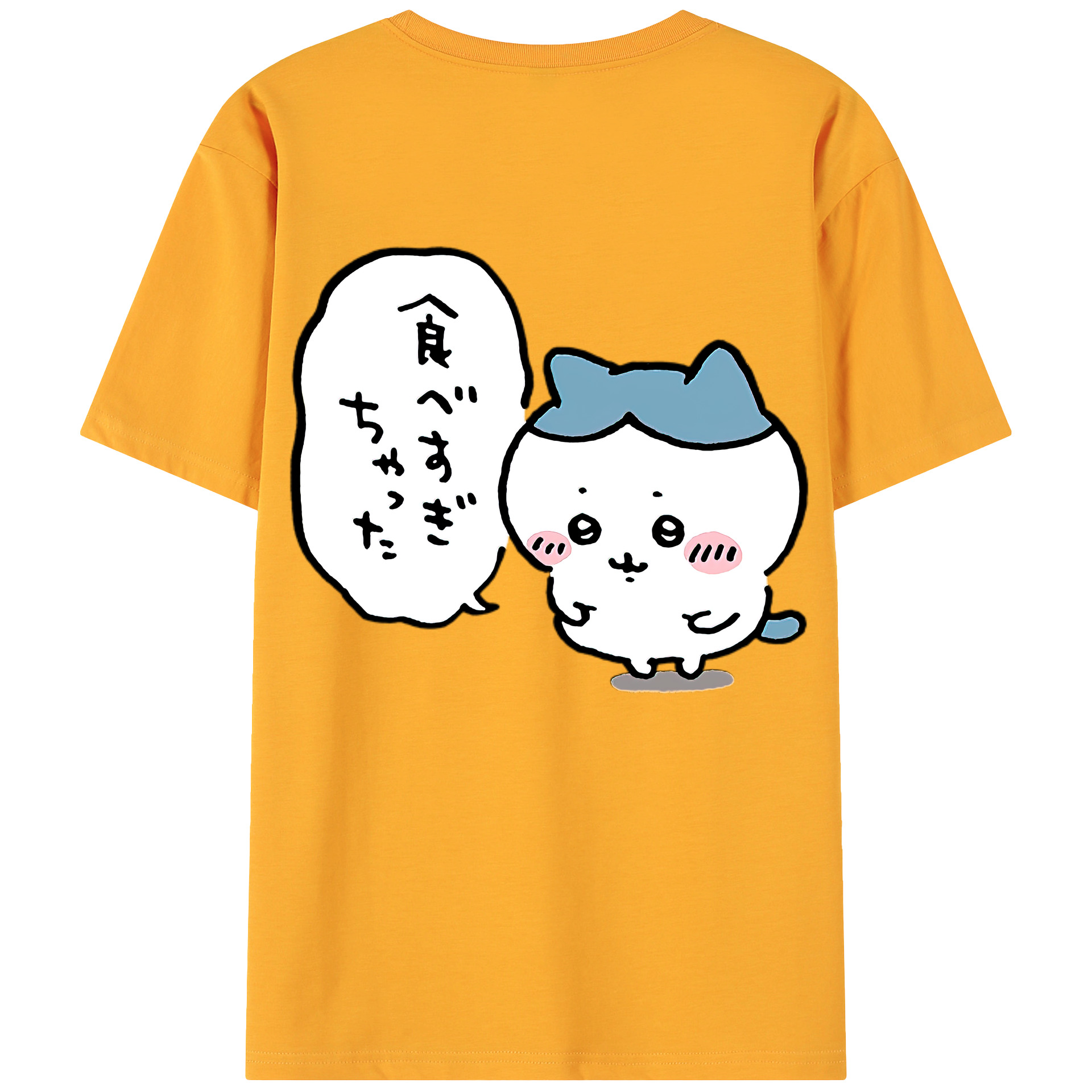 （画像用） ちいかわ ハチワレ Chii-kawa hachiware 綿100％ メンズ半袖Tシャツ（バックプリント） 通気性