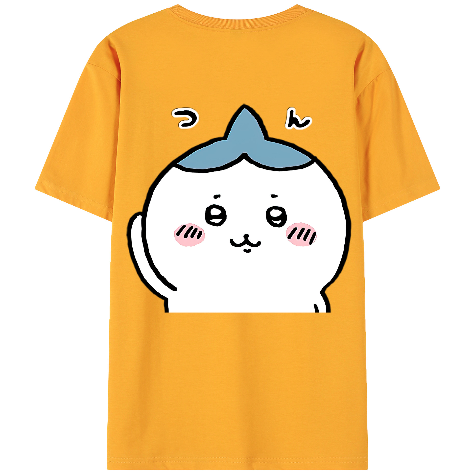 （画像用） ちいかわ ハチワレ Chii-kawa hachiware 綿100％ メンズ半袖Tシャツ（バックプリント） 通気性