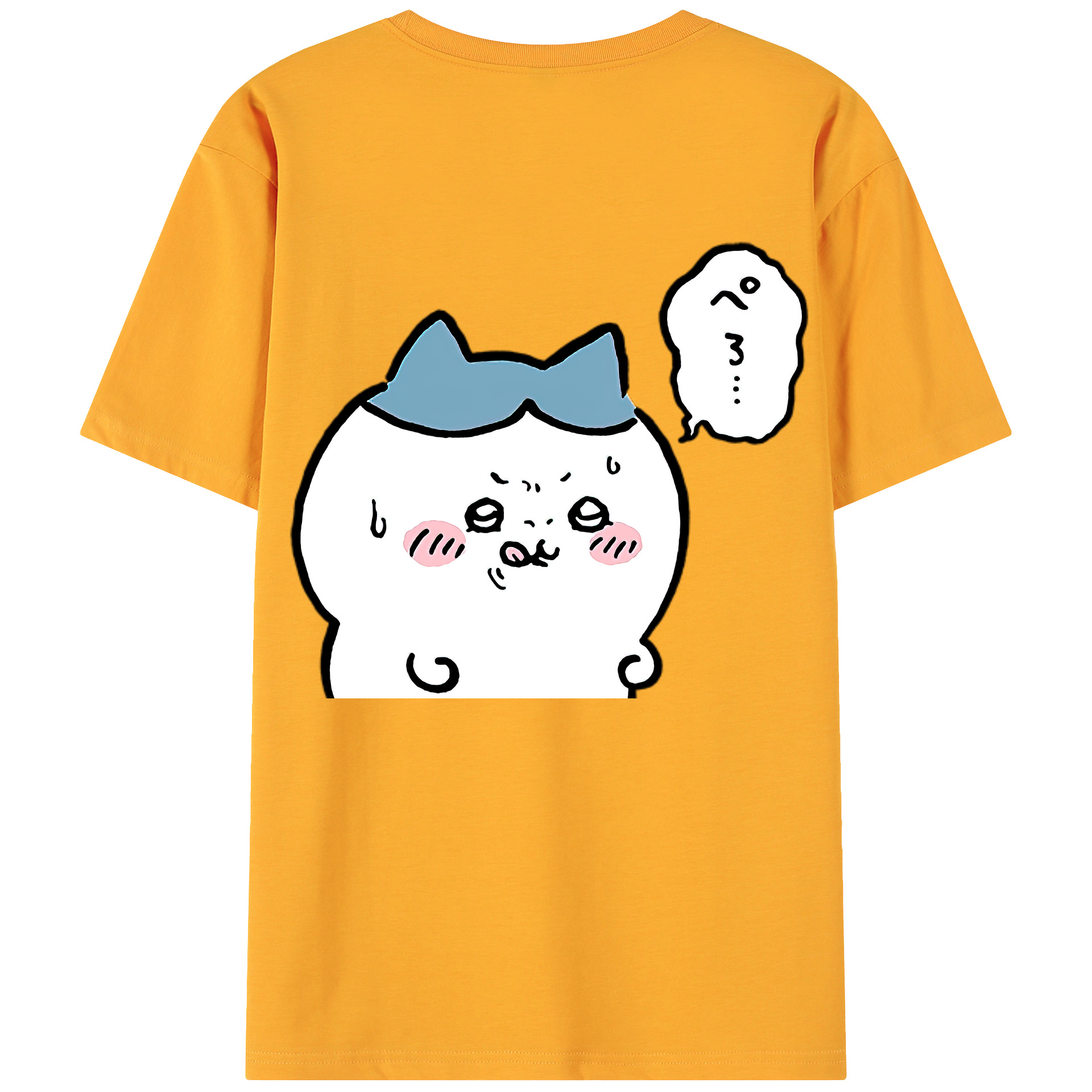 （画像用） ちいかわ ハチワレ Chii-kawa hachiware 綿100％ メンズ半袖Tシャツ（バックプリント） 通気性