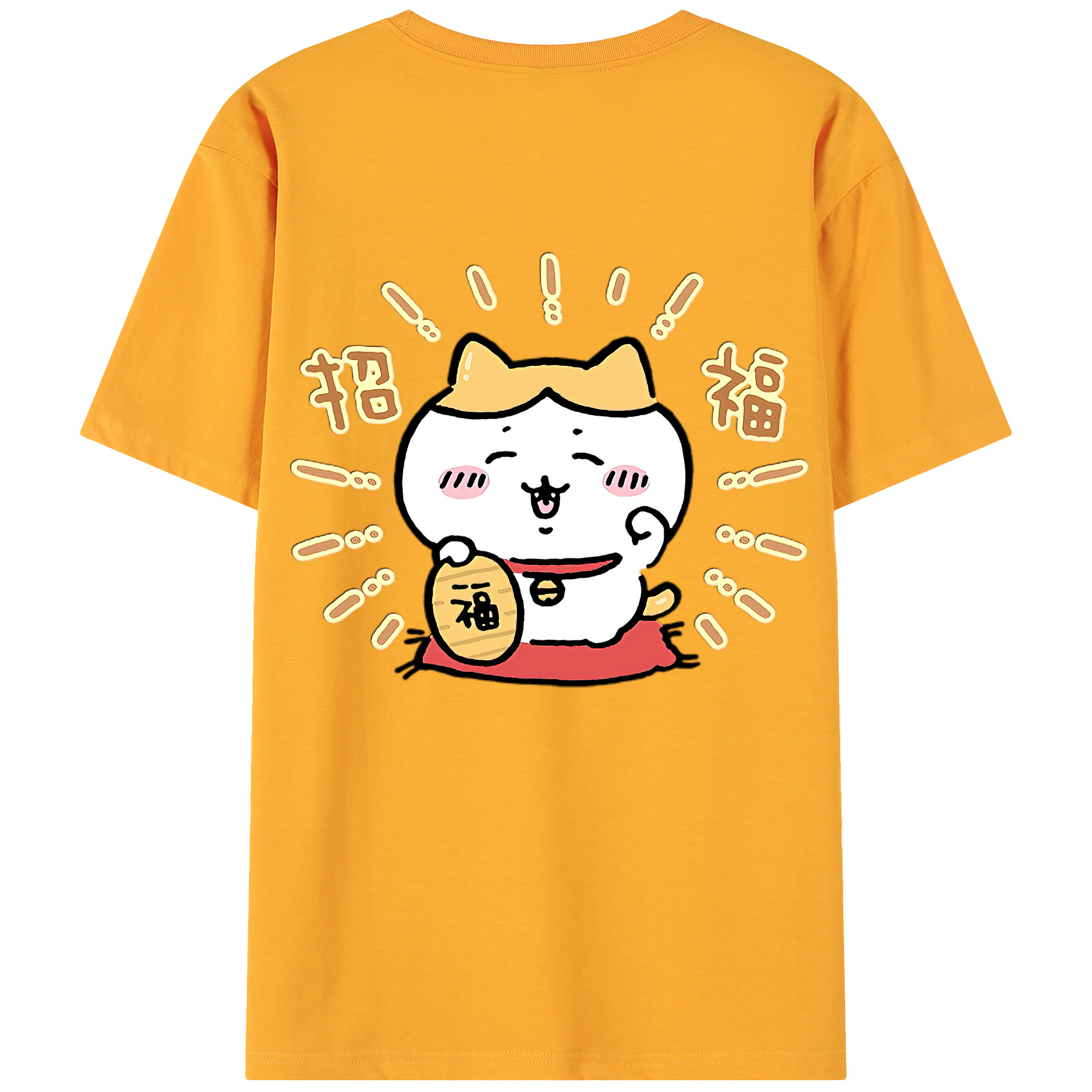 （画像用） ちいかわ ハチワレ Chii-kawa hachiware 綿100％ メンズ半袖Tシャツ（バックプリント） 通気性