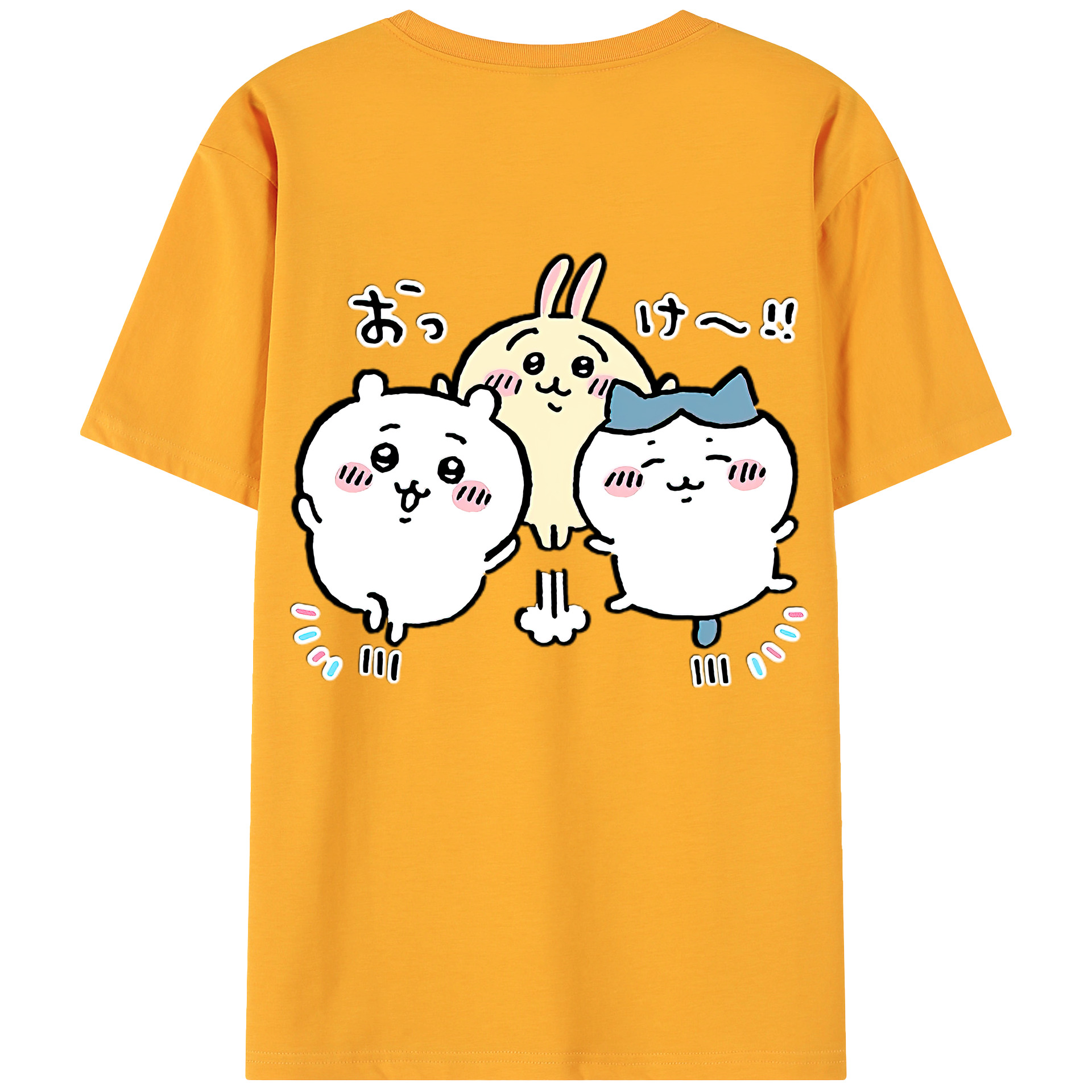 （画像用） ちいかわ ちいかわ Chii-kawa chiikawa 綿100％ メンズ半袖Tシャツ（バックプリント） 通気性