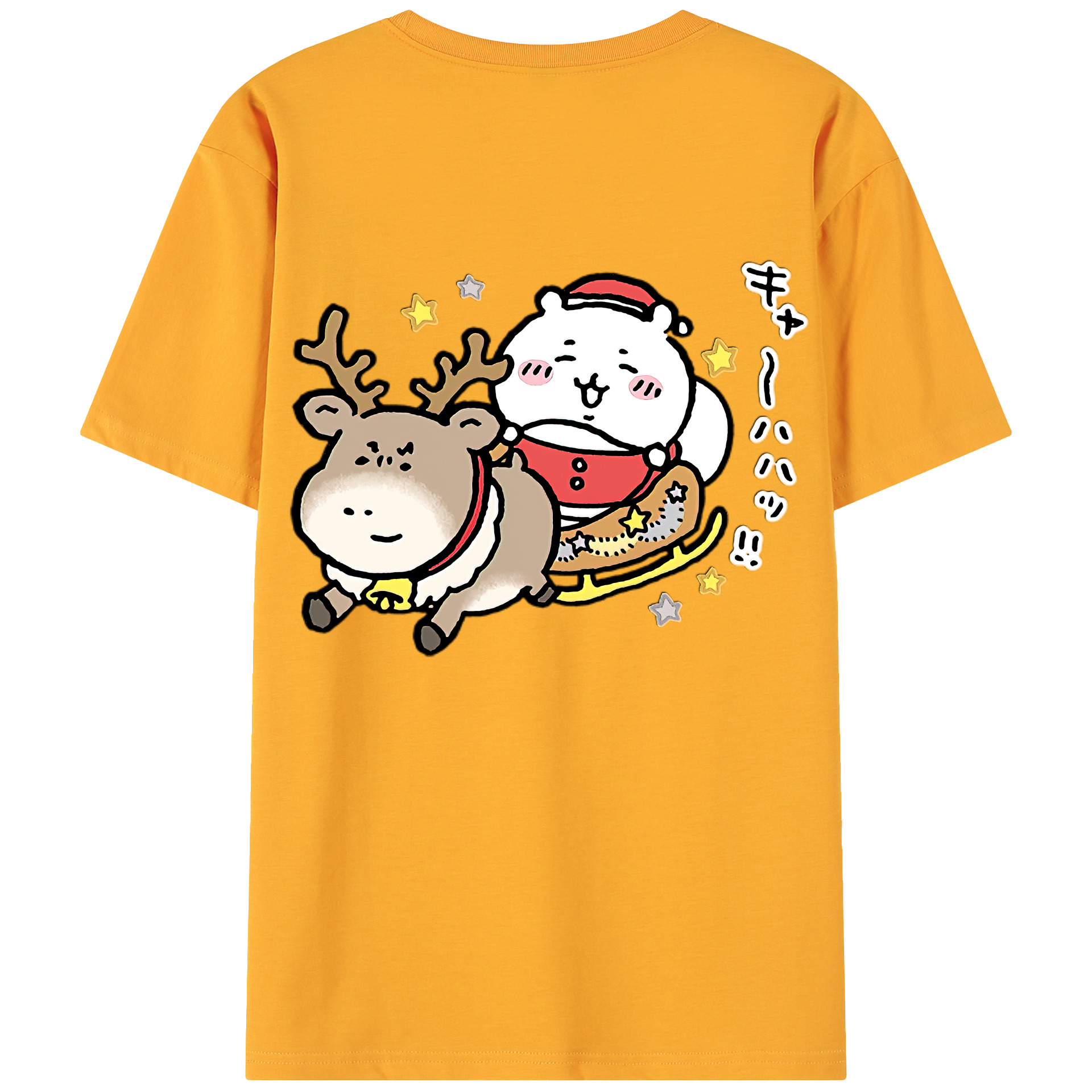 （画像用） ちいかわ ちいかわ Chii-kawa chiikawa 綿100％ メンズ半袖Tシャツ（バックプリント） 通気性