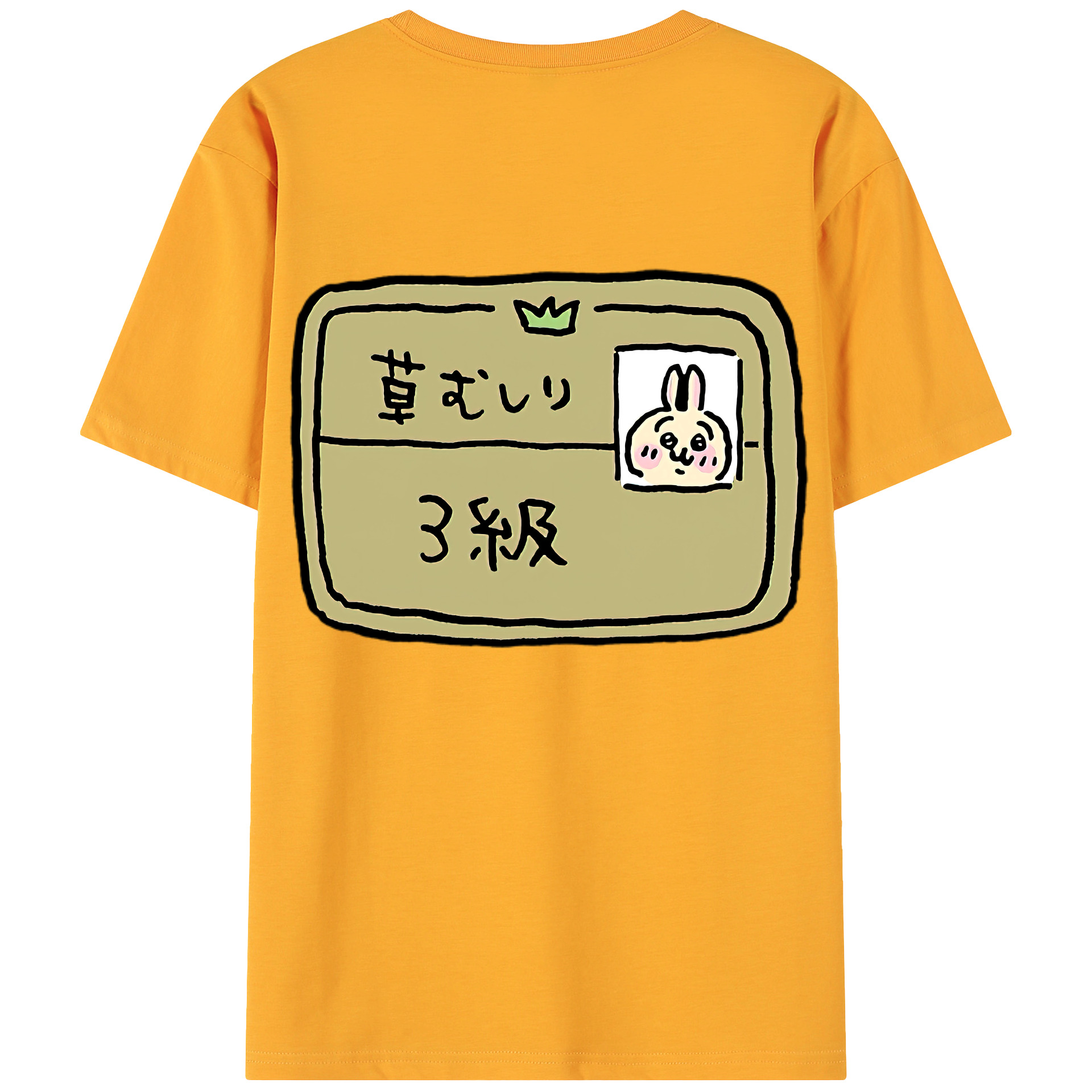 （画像用） ちいかわ うさぎ Chii-kawa usagi 綿100％ メンズ半袖Tシャツ（バックプリント） 通気性