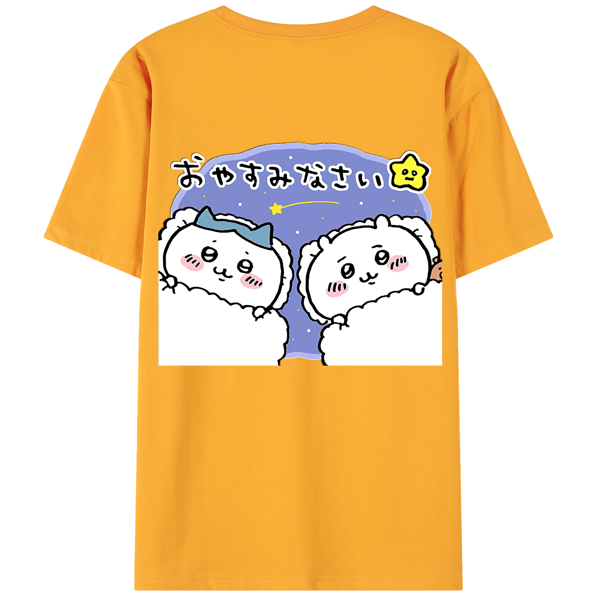 （画像用） ちいかわ ハチワレ Chii-kawa hachiware 綿100％ メンズ半袖Tシャツ（バックプリント） 通気性
