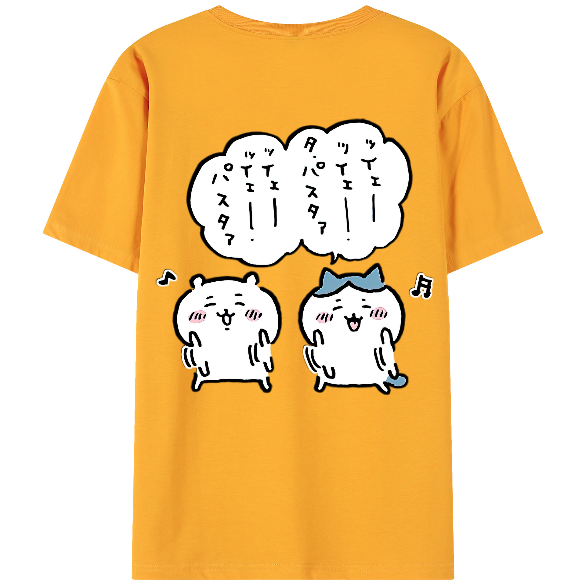 （画像用） ちいかわ ハチワレ Chii-kawa hachiware 綿100％ メンズ半袖Tシャツ（バックプリント） 通気性