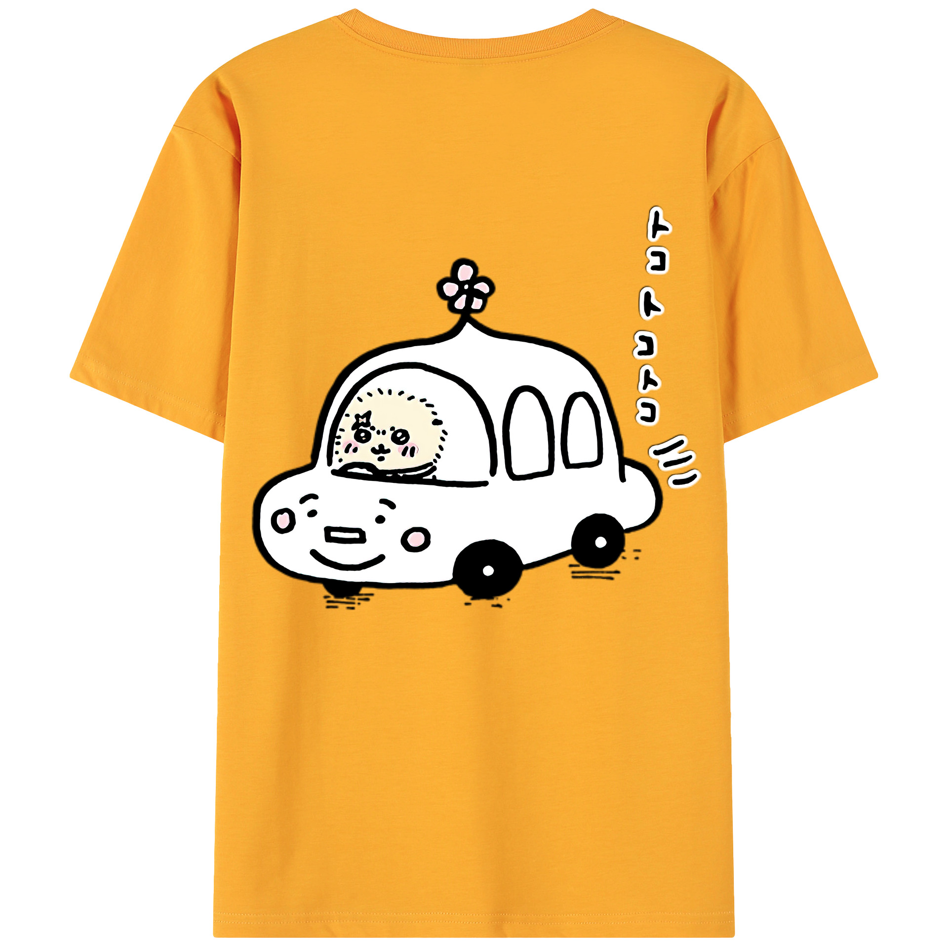 （画像用） ちいかわ ラッコ Chii-kawa Sea otter 綿100％ メンズ半袖Tシャツ（バックプリント） 通気性
