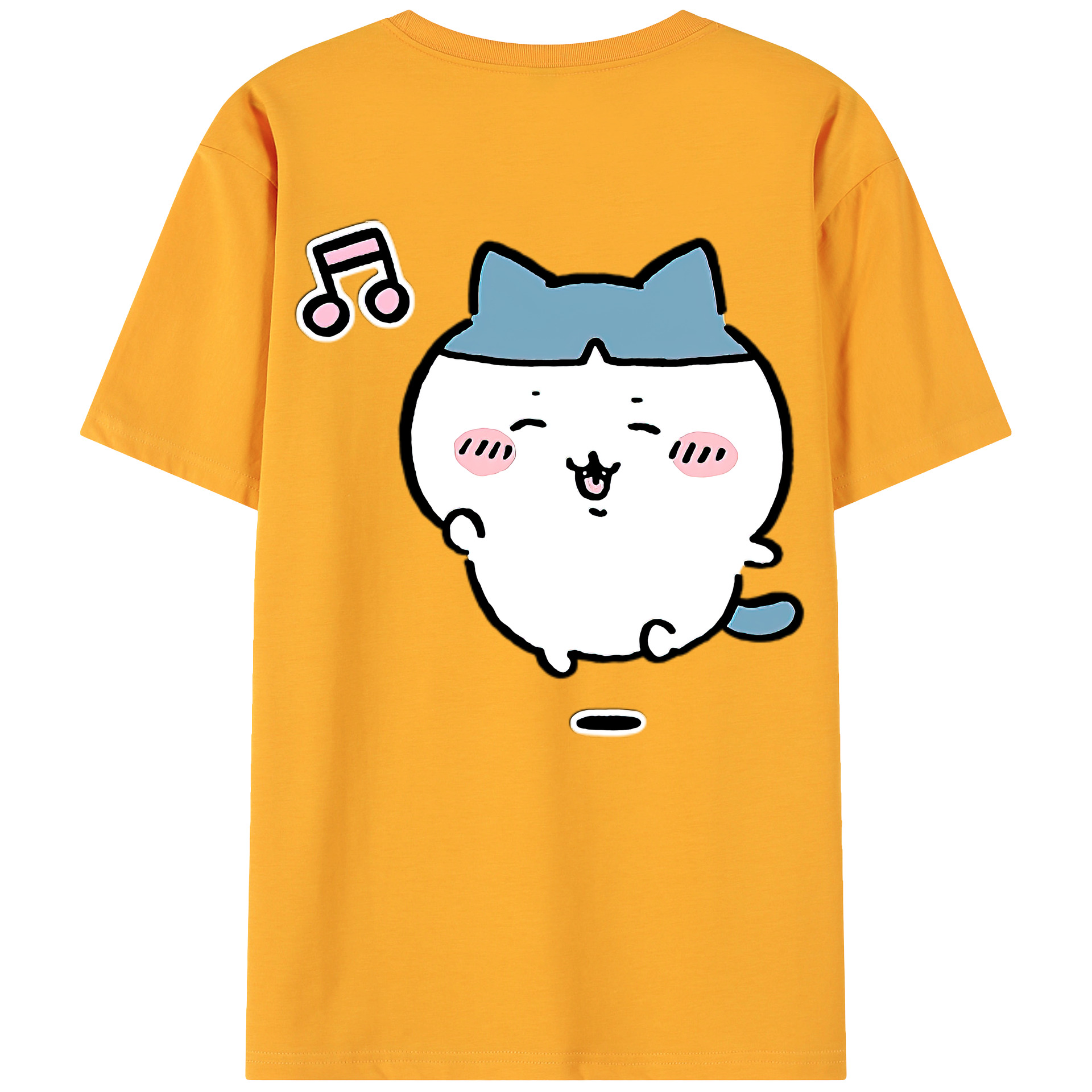 （画像用） ちいかわ ハチワレ Chii-kawa hachiware 綿100％ メンズ半袖Tシャツ（バックプリント） 通気性