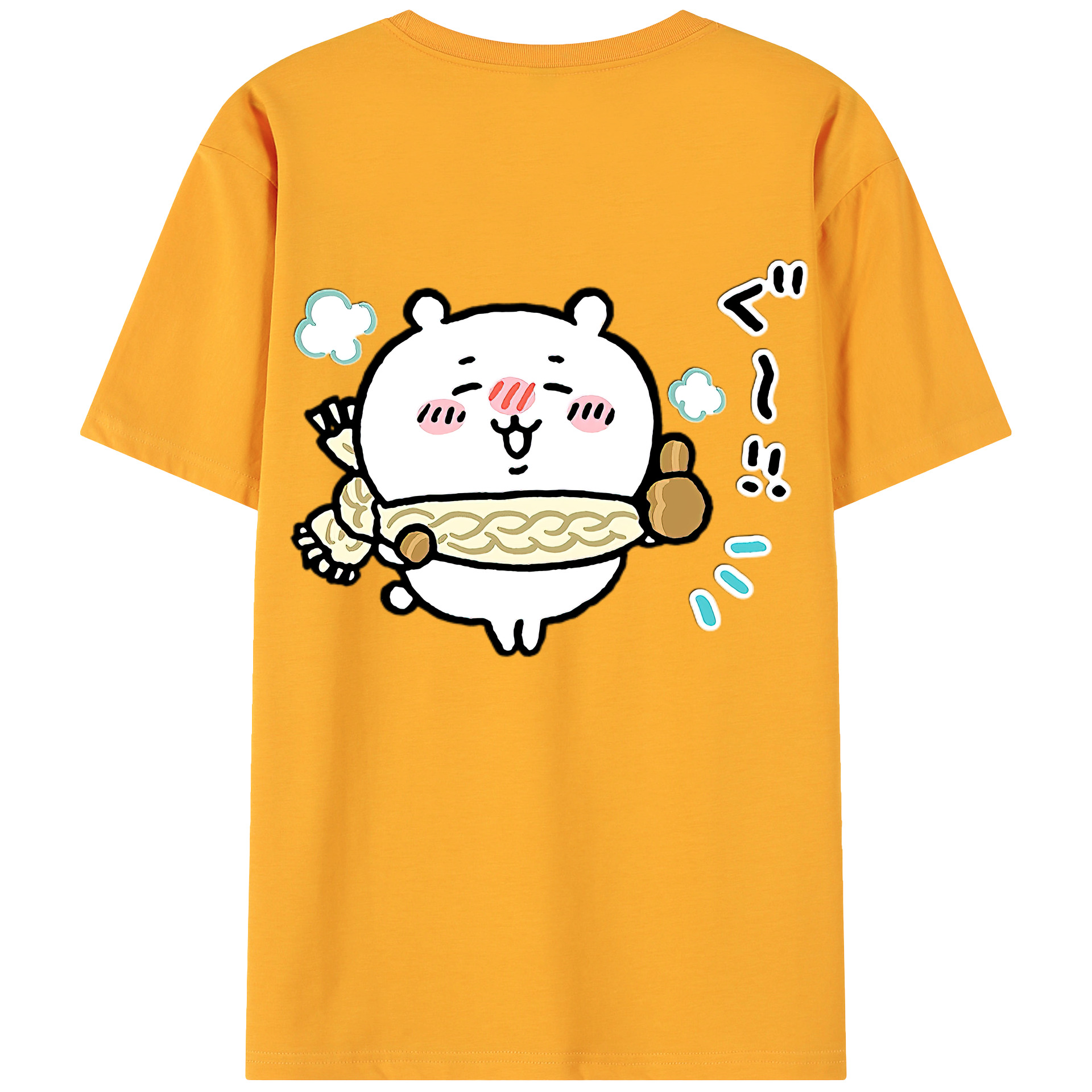 （画像用） ちいかわ ちいかわ Chii-kawa chiikawa 綿100％ メンズ半袖Tシャツ（バックプリント） 通気性