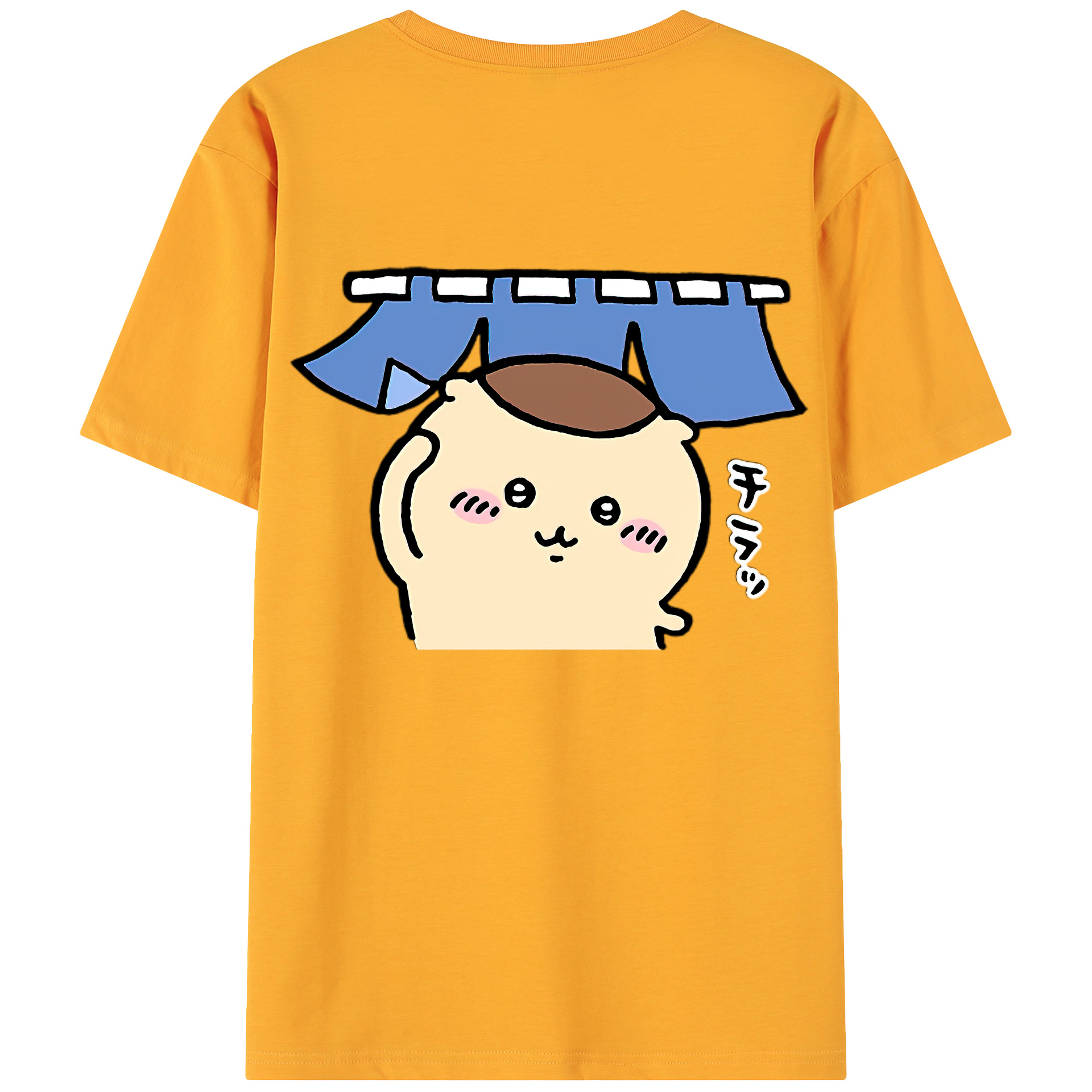 （画像用） ちいかわ くりまんじゅう Chii-kawa kuri manjū 綿100％ メンズ半袖Tシャツ（バックプリント） 通気性