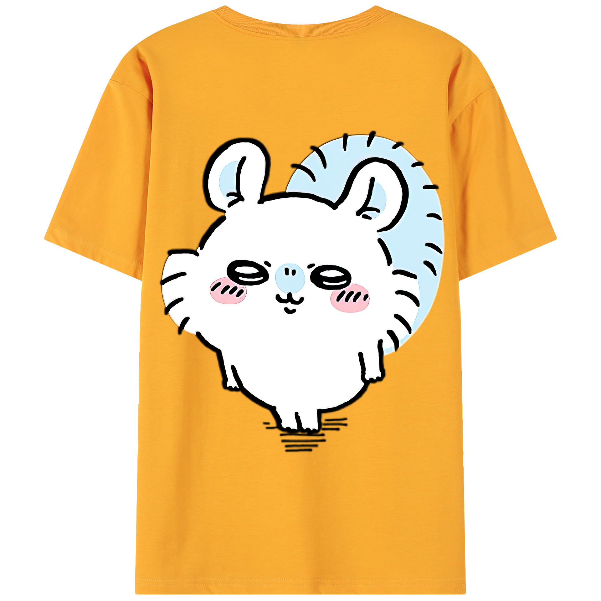 （画像用） ちいかわ モモンガ Chii-kawa Momonga 綿100％ メンズ半袖Tシャツ（バックプリント） 通気性