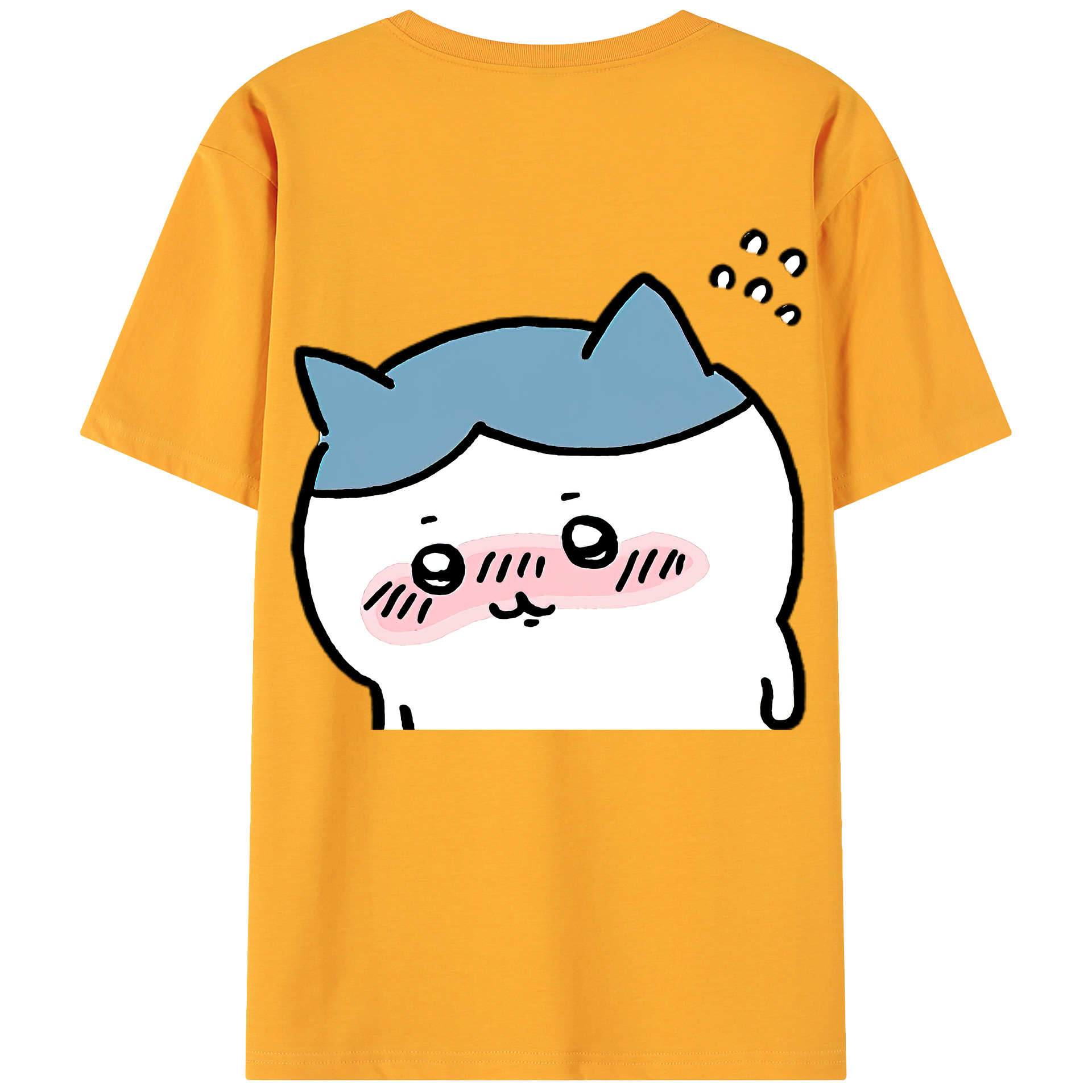 （画像用） ちいかわ ハチワレ Chii-kawa hachiware 綿100％ メンズ半袖Tシャツ（バックプリント） 通気性