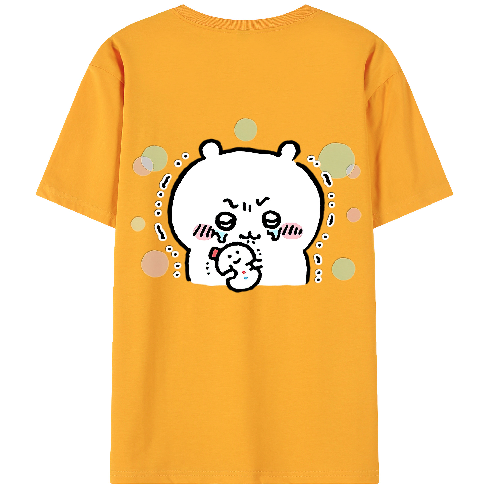 （画像用） ちいかわ ちいかわ Chii-kawa chiikawa 綿100％ メンズ半袖Tシャツ（バックプリント） 通気性