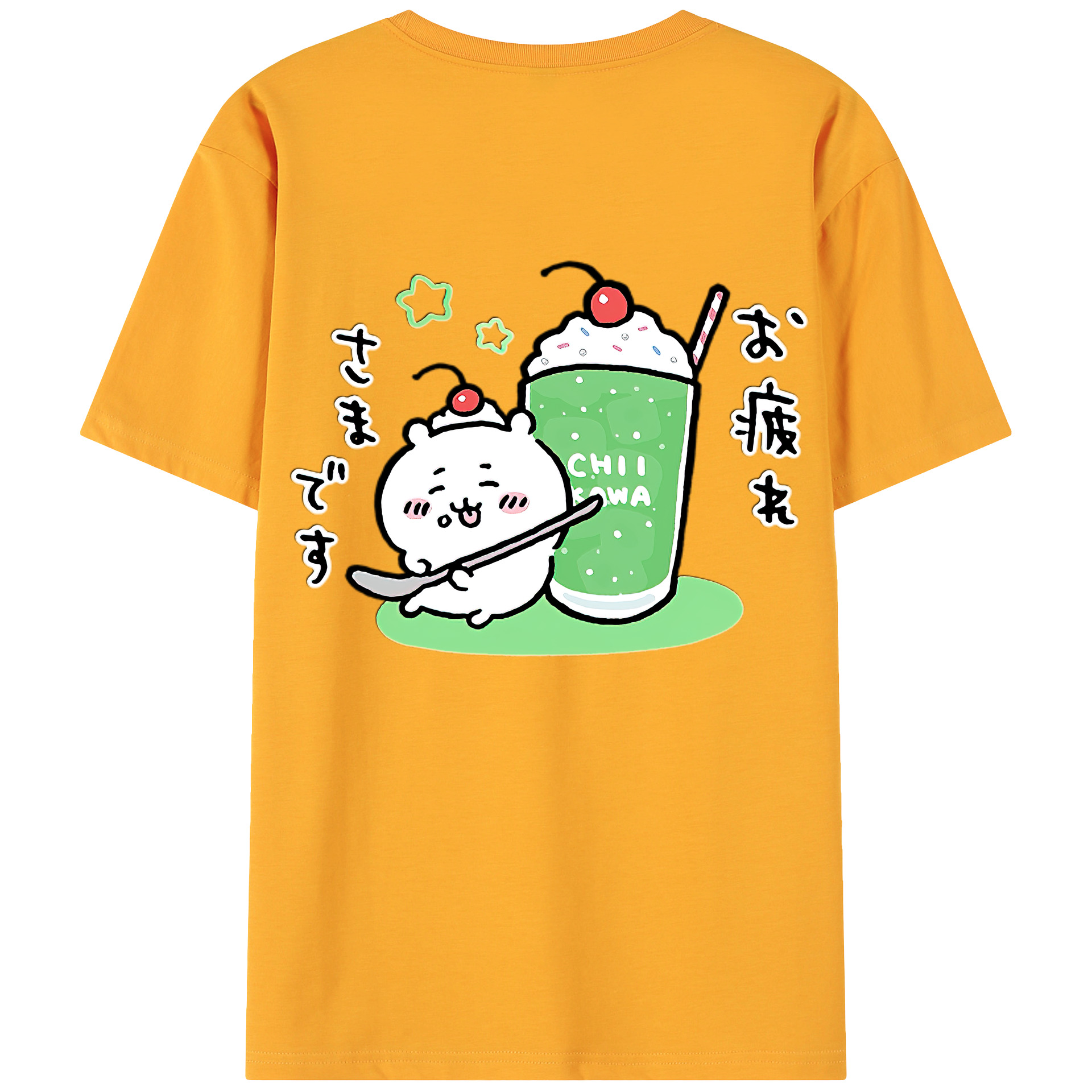 （画像用） ちいかわ ちいかわ Chii-kawa chiikawa 綿100％ メンズ半袖Tシャツ（バックプリント） 通気性