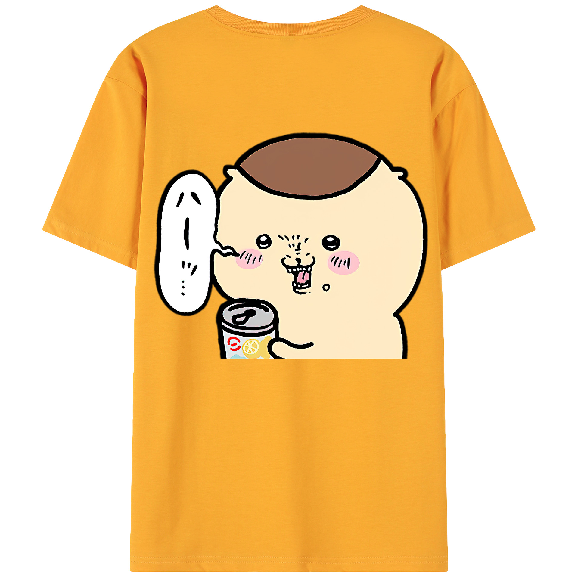 （画像用） ちいかわ くりまんじゅう Chii-kawa kuri manjū 綿100％ メンズ半袖Tシャツ（バックプリント） 通気性