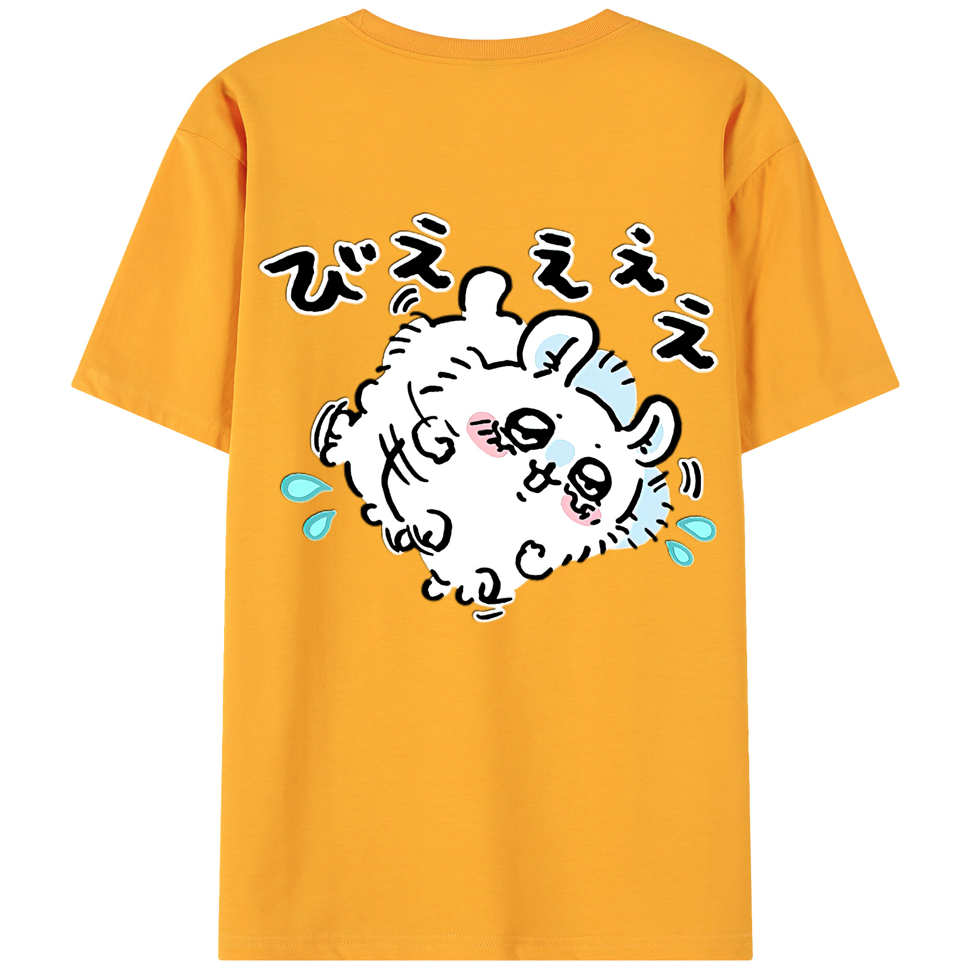 （画像用） ちいかわ モモンガ Chii-kawa Momonga 綿100％ メンズ半袖Tシャツ（バックプリント） 通気性