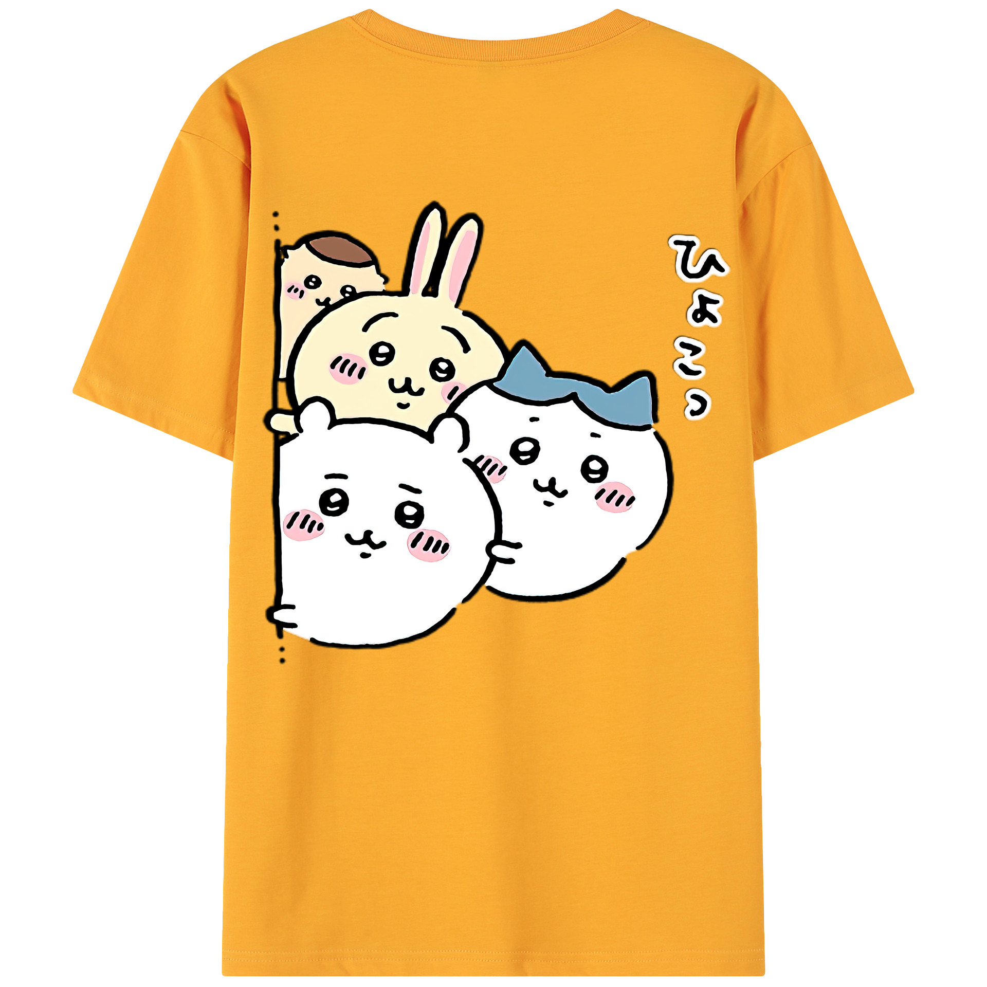 （画像用） ちいかわ ちいかわ Chii-kawa chiikawa 綿100％ メンズ半袖Tシャツ（バックプリント） 通気性