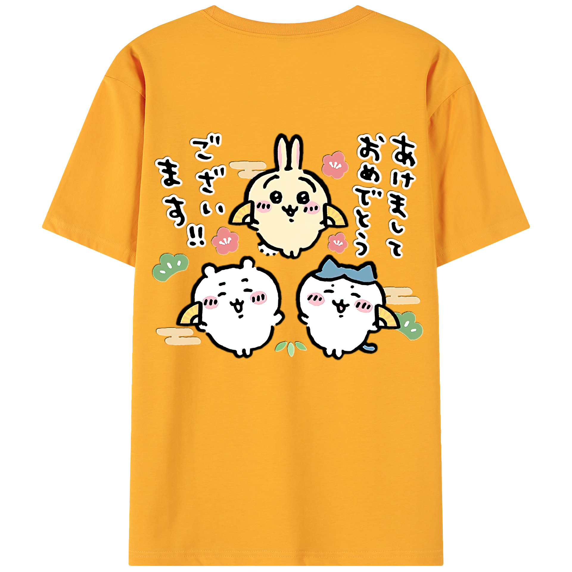 （画像用） ちいかわ ちいかわ Chii-kawa chiikawa 綿100％ メンズ半袖Tシャツ（バックプリント） 通気性