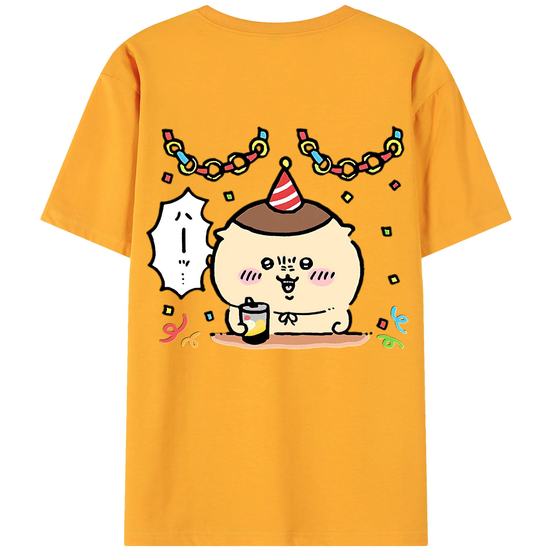 （画像用） ちいかわ くりまんじゅう Chii-kawa kuri manjū 綿100％ メンズ半袖Tシャツ（バックプリント） 通気性