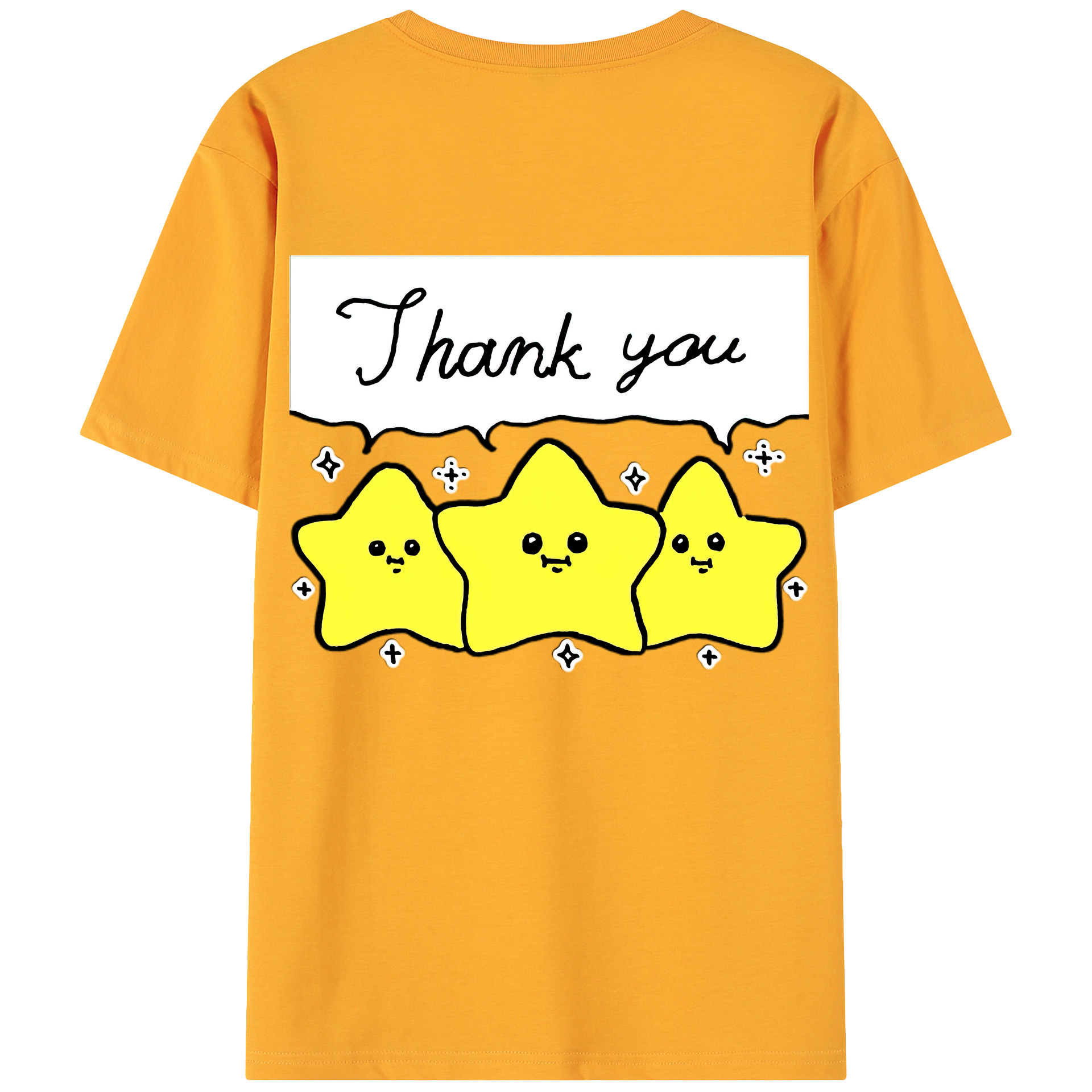 （画像用） ちいかわ 流れ星 Chii-kawa Shooting star 綿100％ メンズ半袖Tシャツ（バックプリント） 通気性