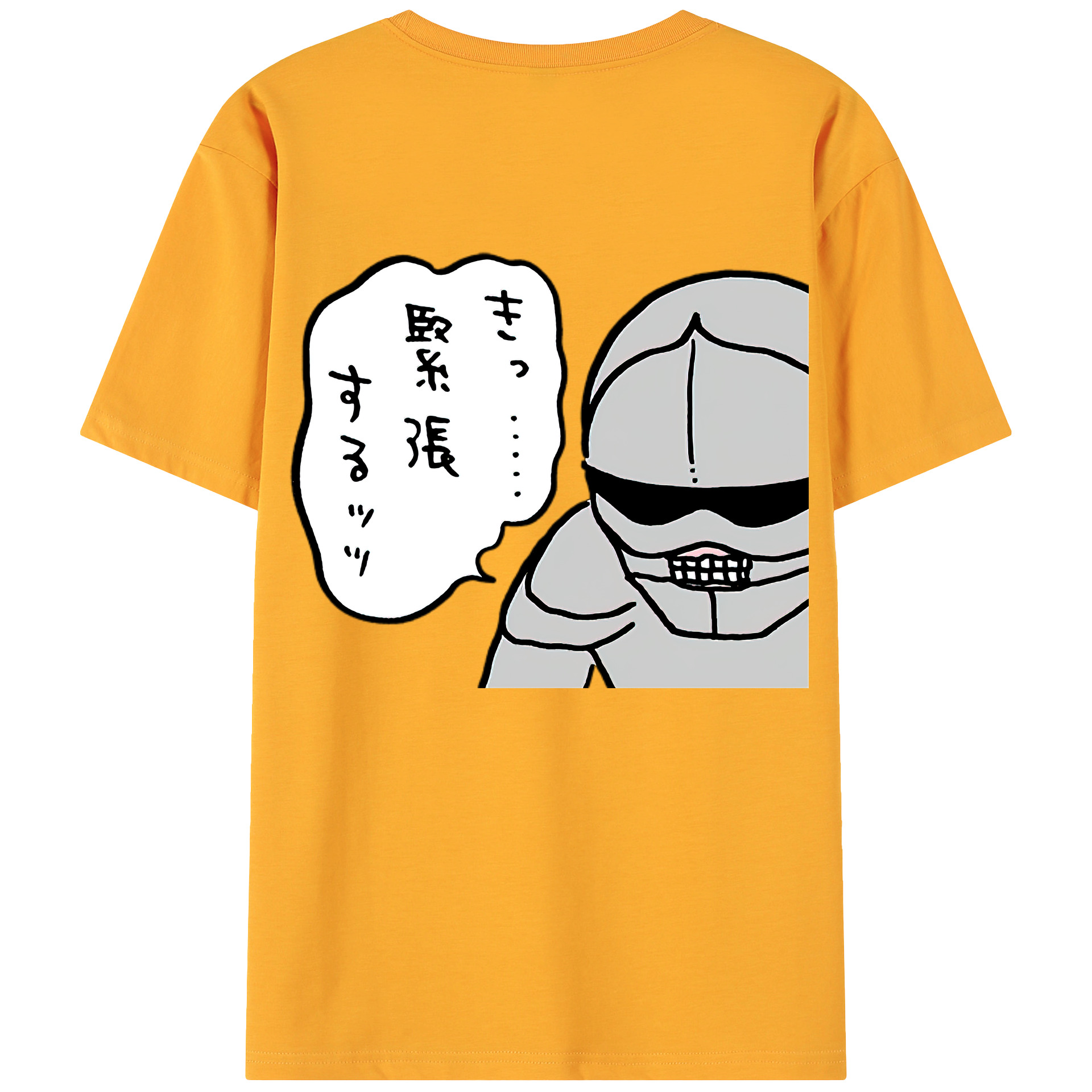 （画像用） ちいかわ 労働の鎧さん Chii-kawa Mr. Armor of Labor 綿100％ メンズ半袖Tシャツ（バックプリント） 通気性