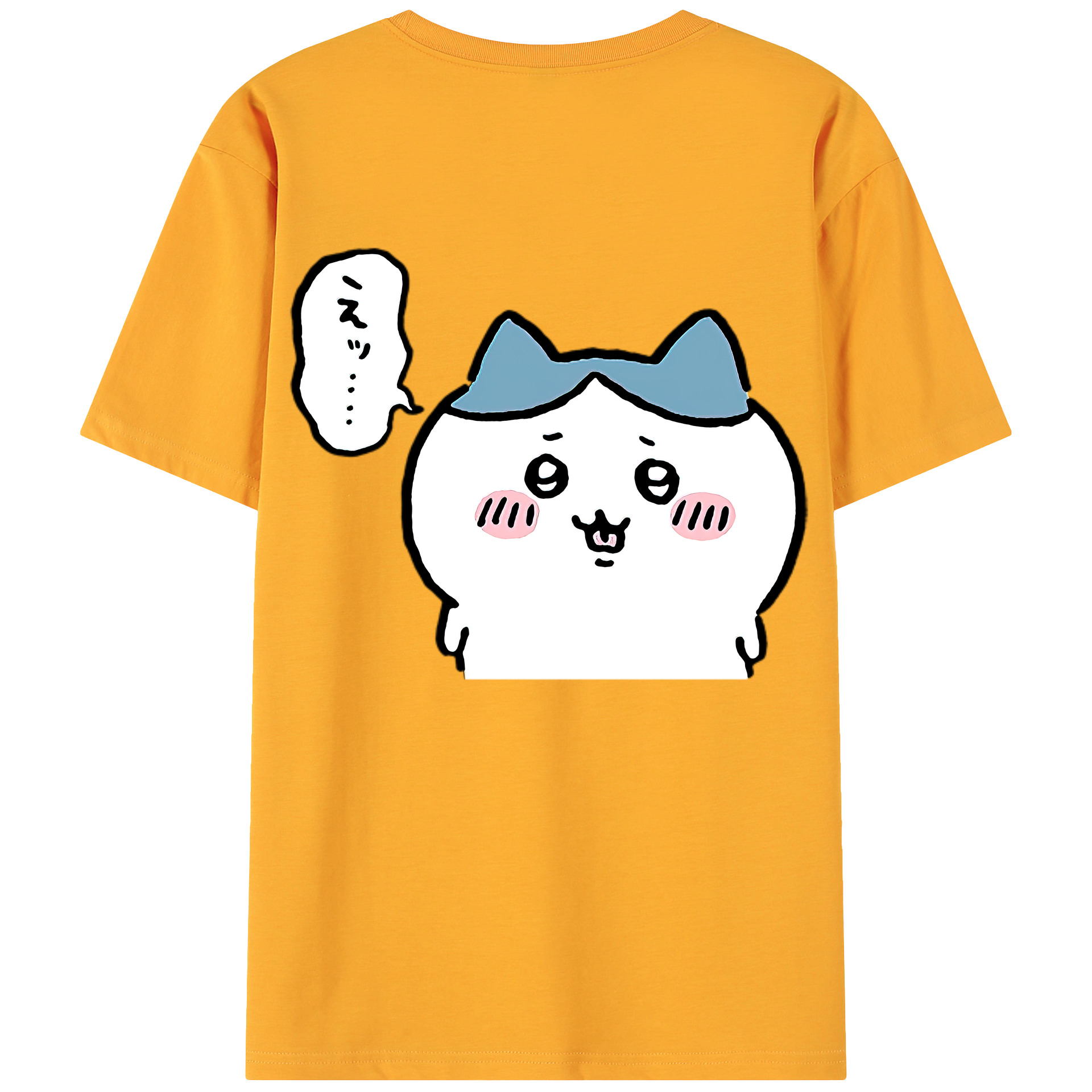 （画像用） ちいかわ ハチワレ Chii-kawa hachiware 綿100％ メンズ半袖Tシャツ（バックプリント） 通気性