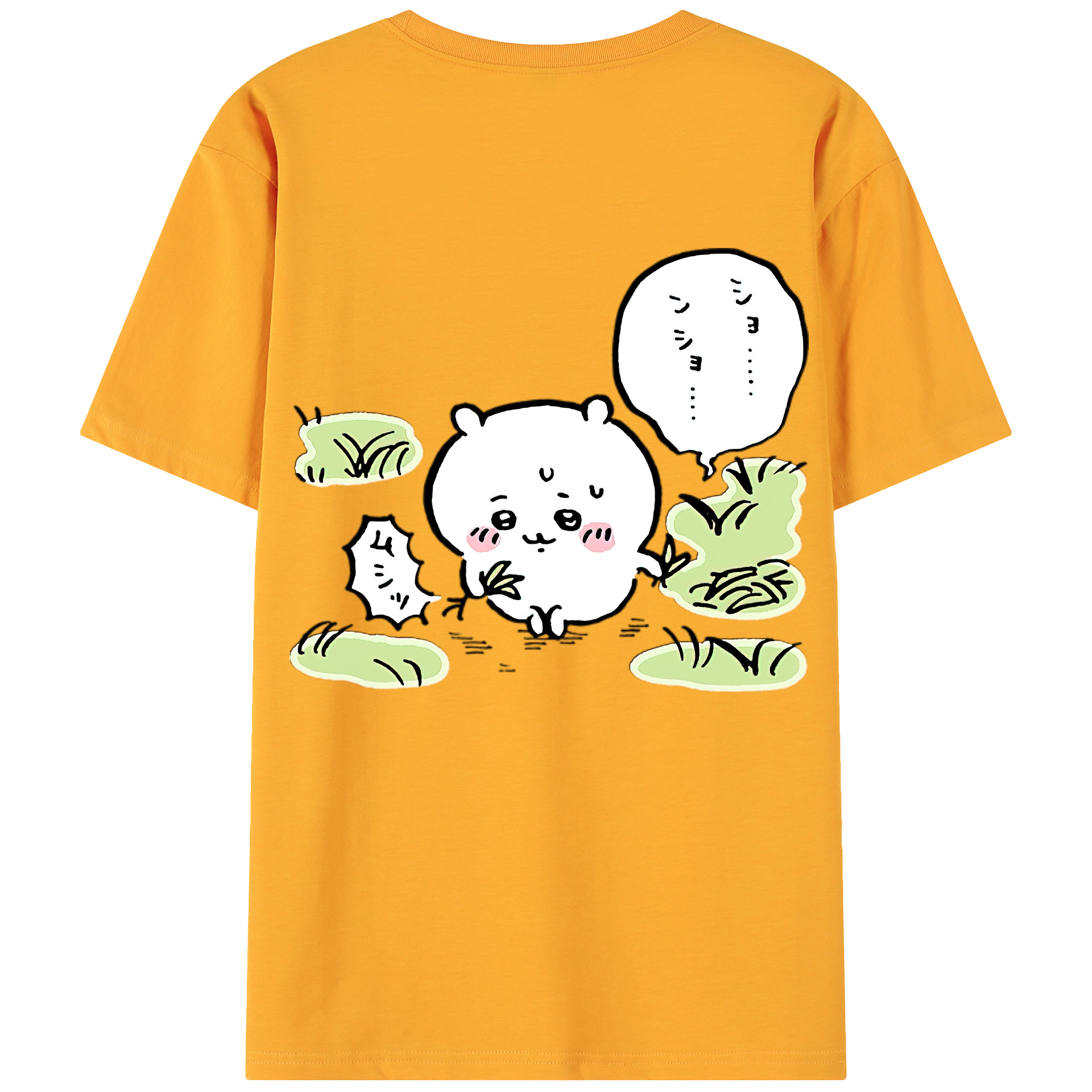 （画像用） ちいかわ ちいかわ Chii-kawa chiikawa 綿100％ メンズ半袖Tシャツ（バックプリント） 通気性