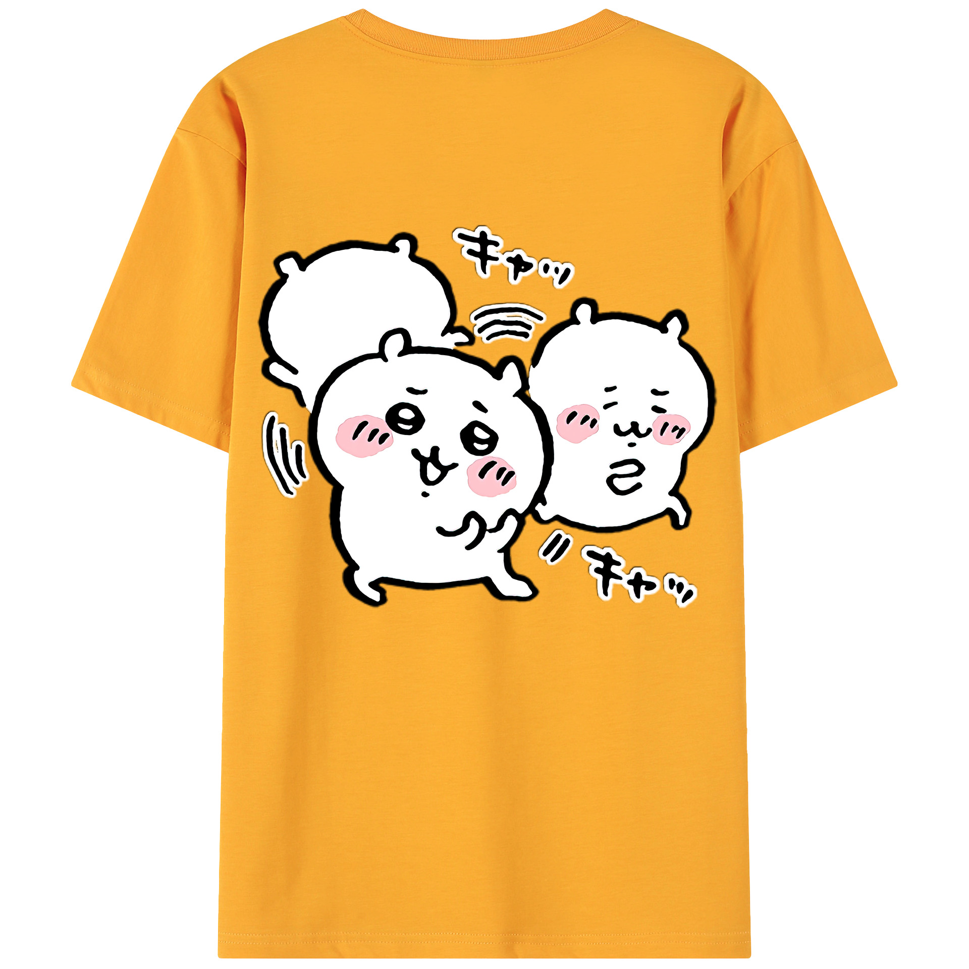 （画像用） ちいかわ ちいかわ Chii-kawa chiikawa 綿100％ メンズ半袖Tシャツ（バックプリント） 通気性