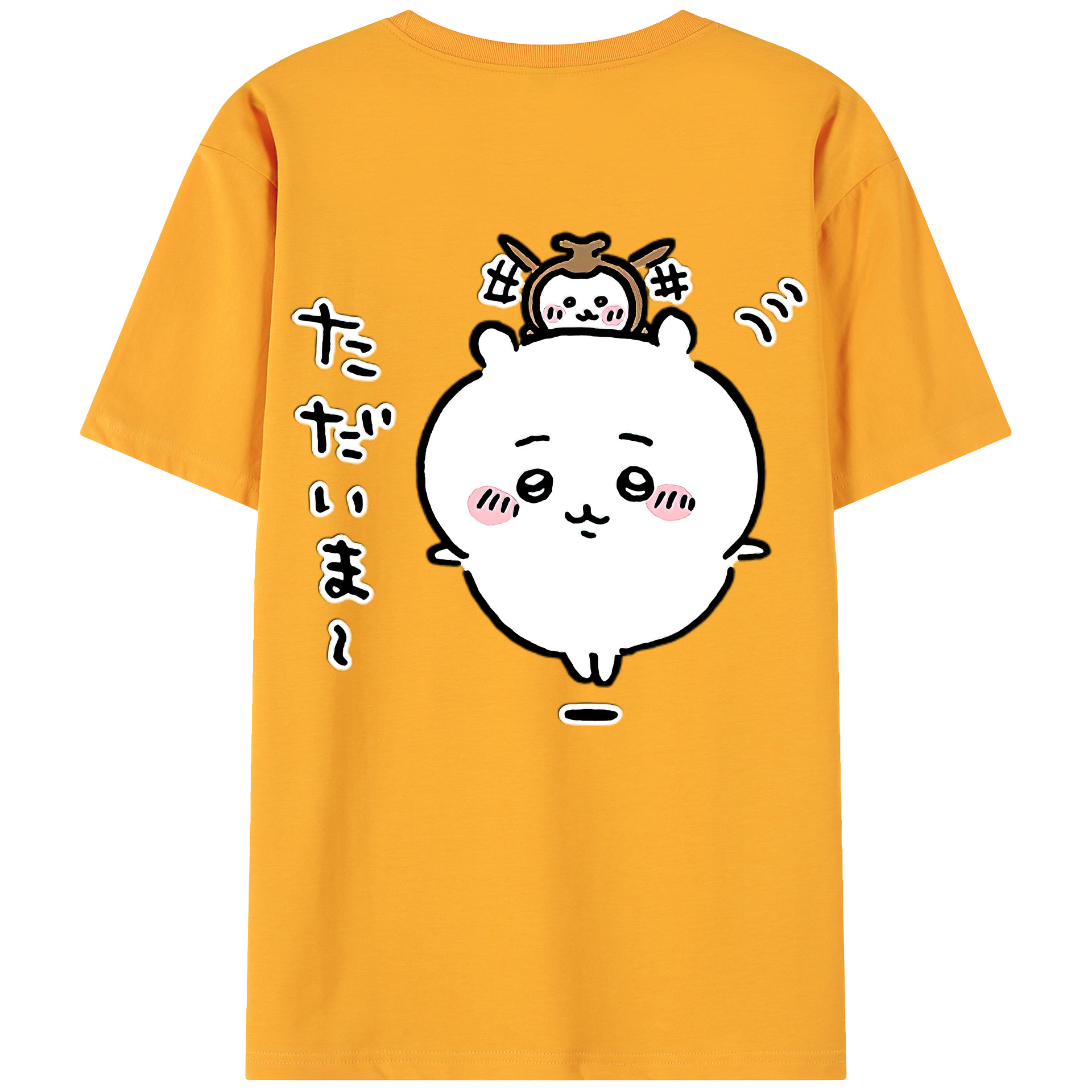 （画像用） ちいかわ ちいかわ Chii-kawa chiikawa 綿100％ メンズ半袖Tシャツ（バックプリント） 通気性