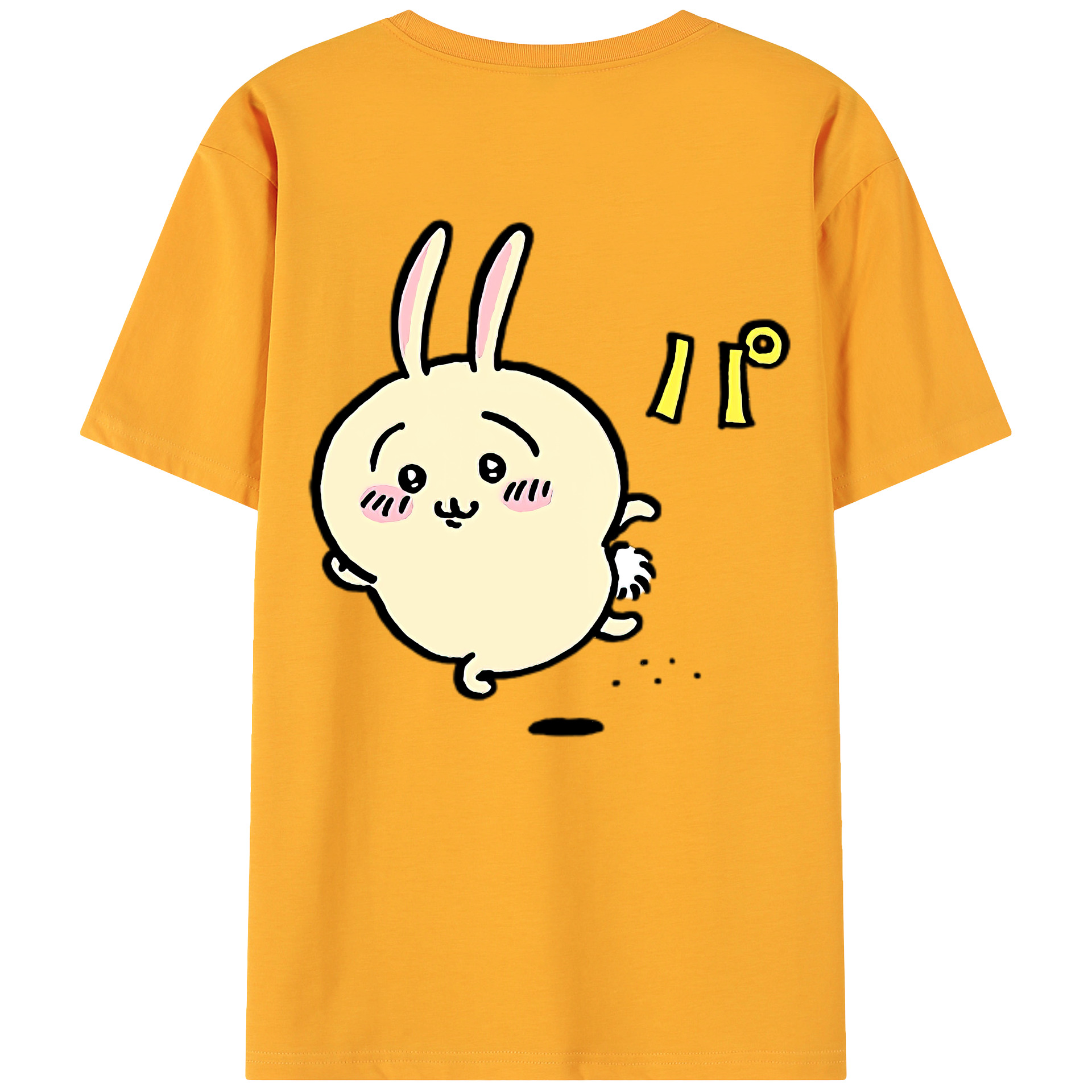 （画像用） ちいかわ うさぎ Chii-kawa usagi 綿100％ メンズ半袖Tシャツ（バックプリント） 通気性