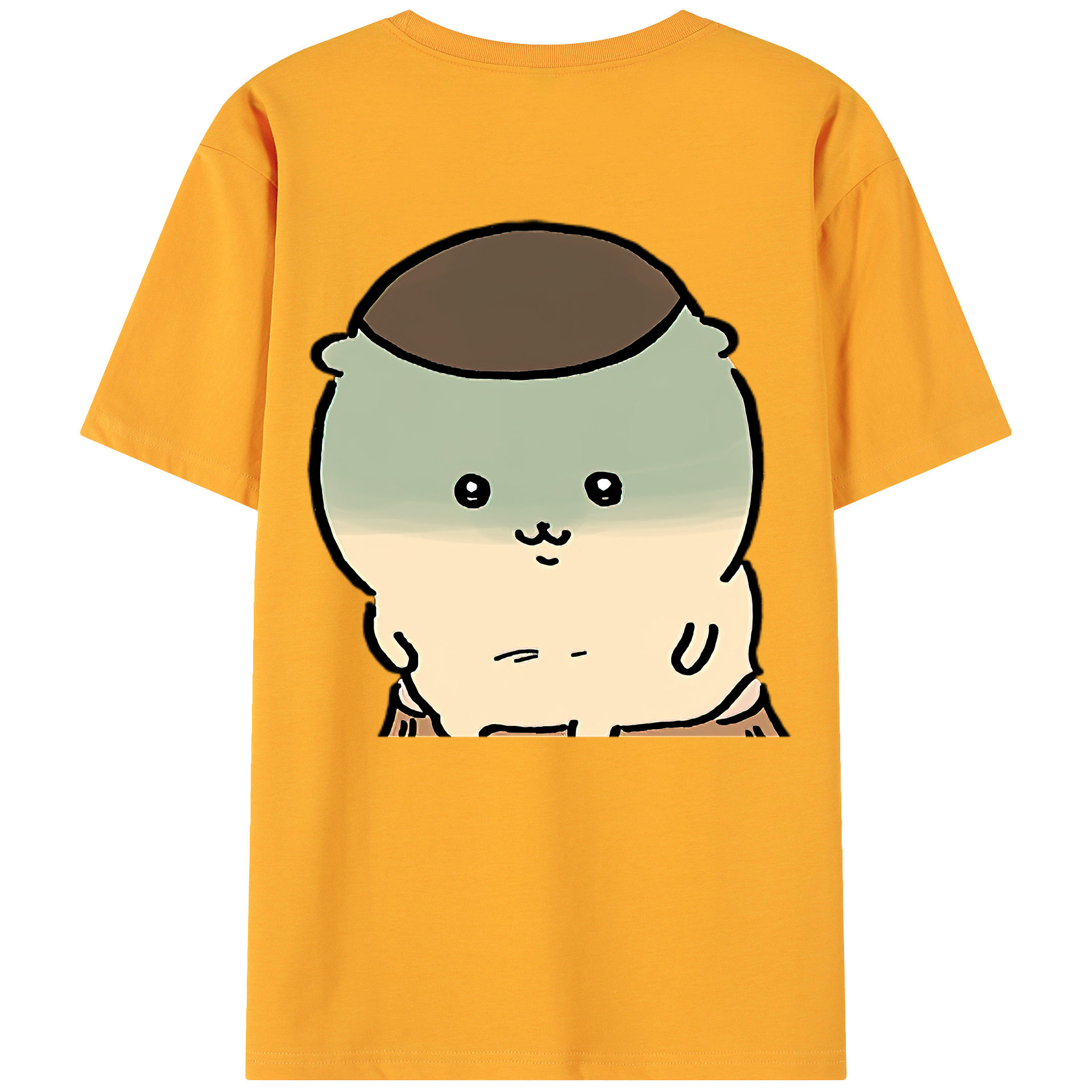 （画像用） ちいかわ くりまんじゅう Chii-kawa kuri manjū 綿100％ メンズ半袖Tシャツ（バックプリント） 通気性