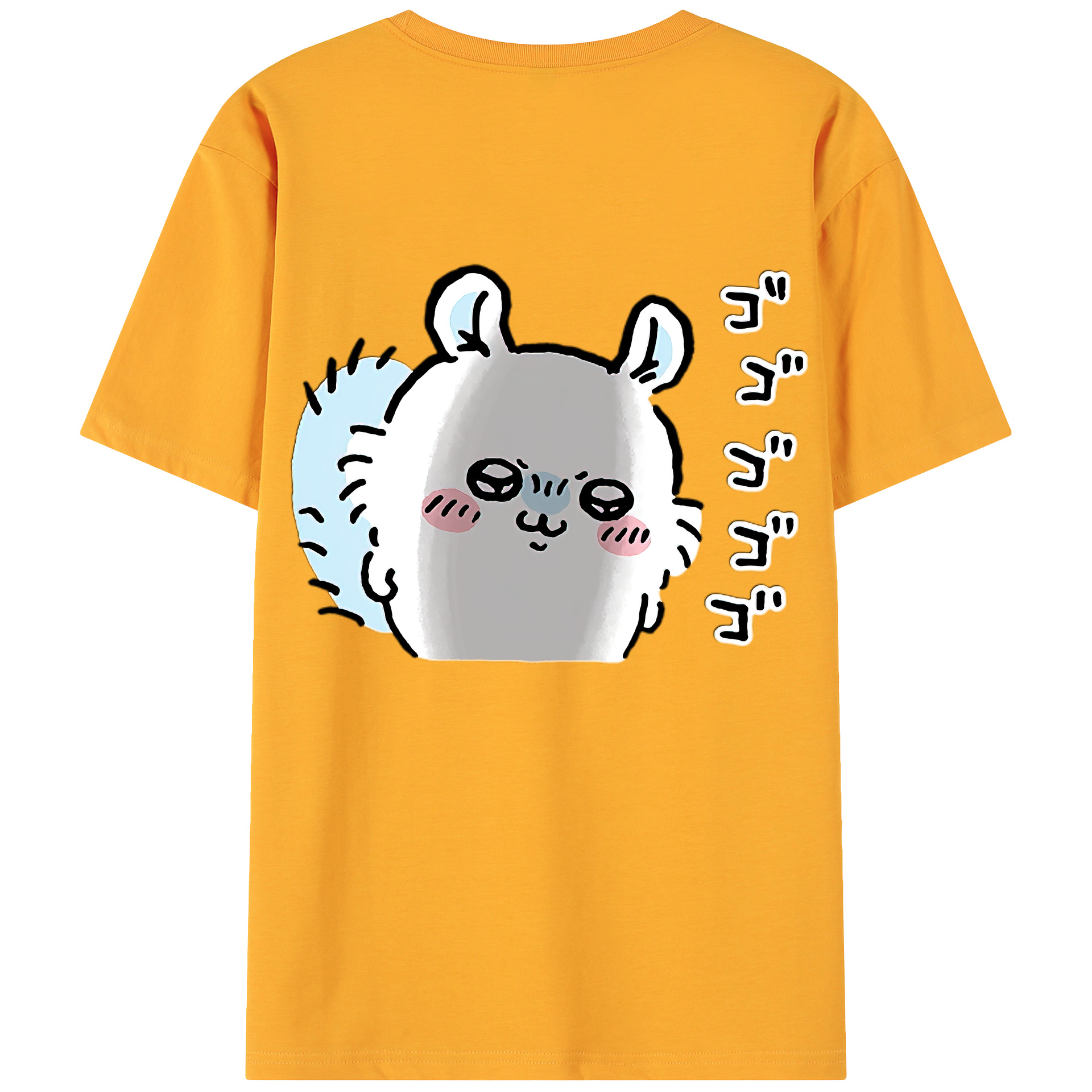 （画像用） ちいかわ モモンガ Chii-kawa Momonga 綿100％ メンズ半袖Tシャツ（バックプリント） 通気性