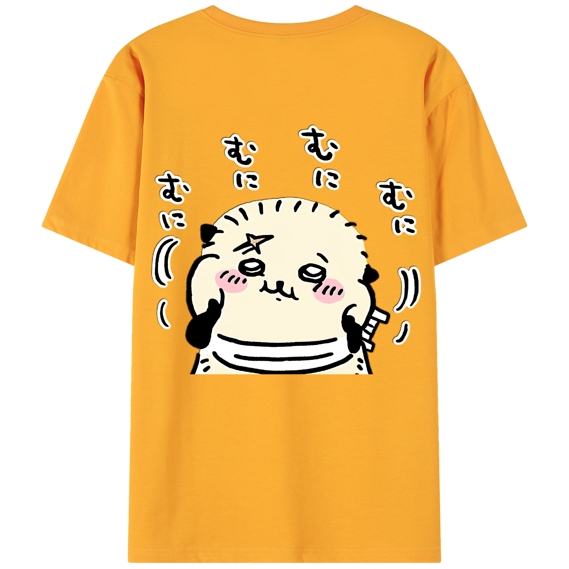 （画像用） ちいかわ ラッコ Chii-kawa Sea otter 綿100％ メンズ半袖Tシャツ（バックプリント） 通気性