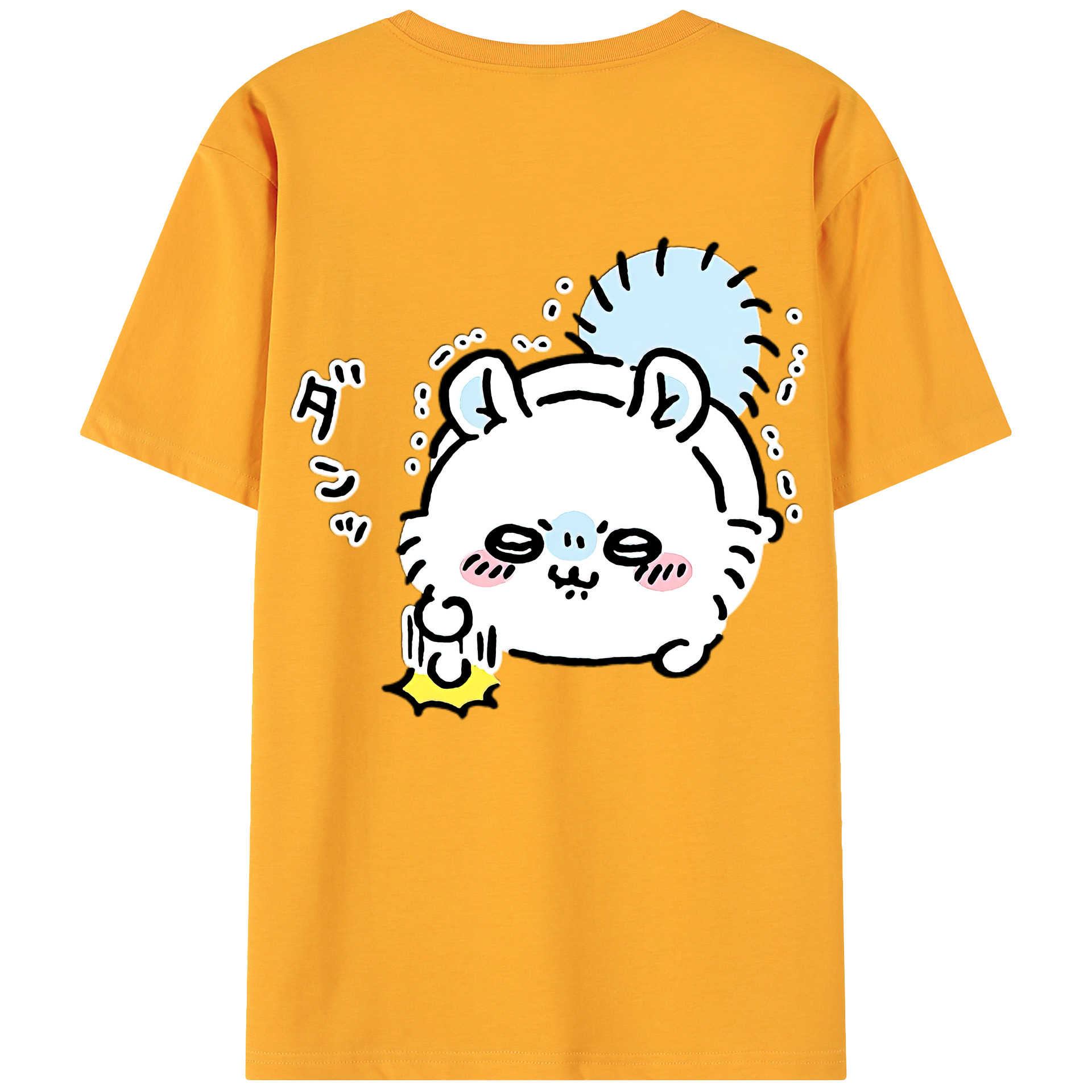 （画像用） ちいかわ モモンガ Chii-kawa Momonga 綿100％ メンズ半袖Tシャツ（バックプリント） 通気性