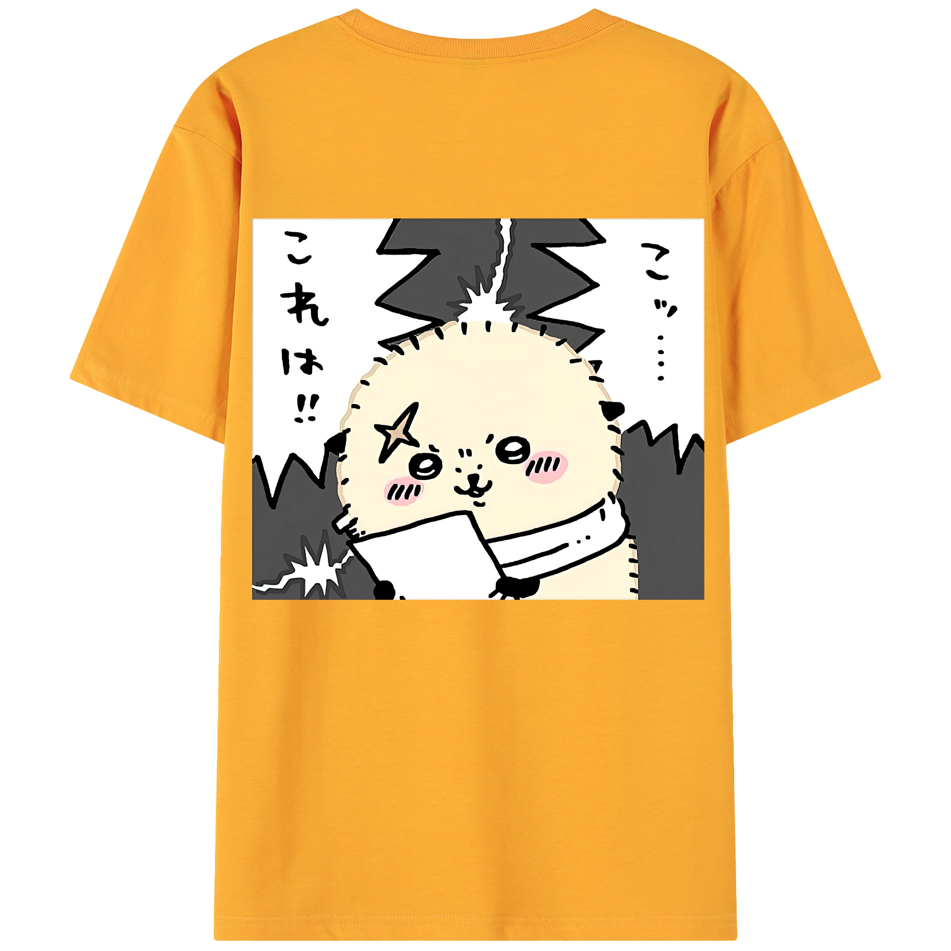 （画像用） ちいかわ ラッコ Chii-kawa Sea otter 綿100％ メンズ半袖Tシャツ（バックプリント） 通気性