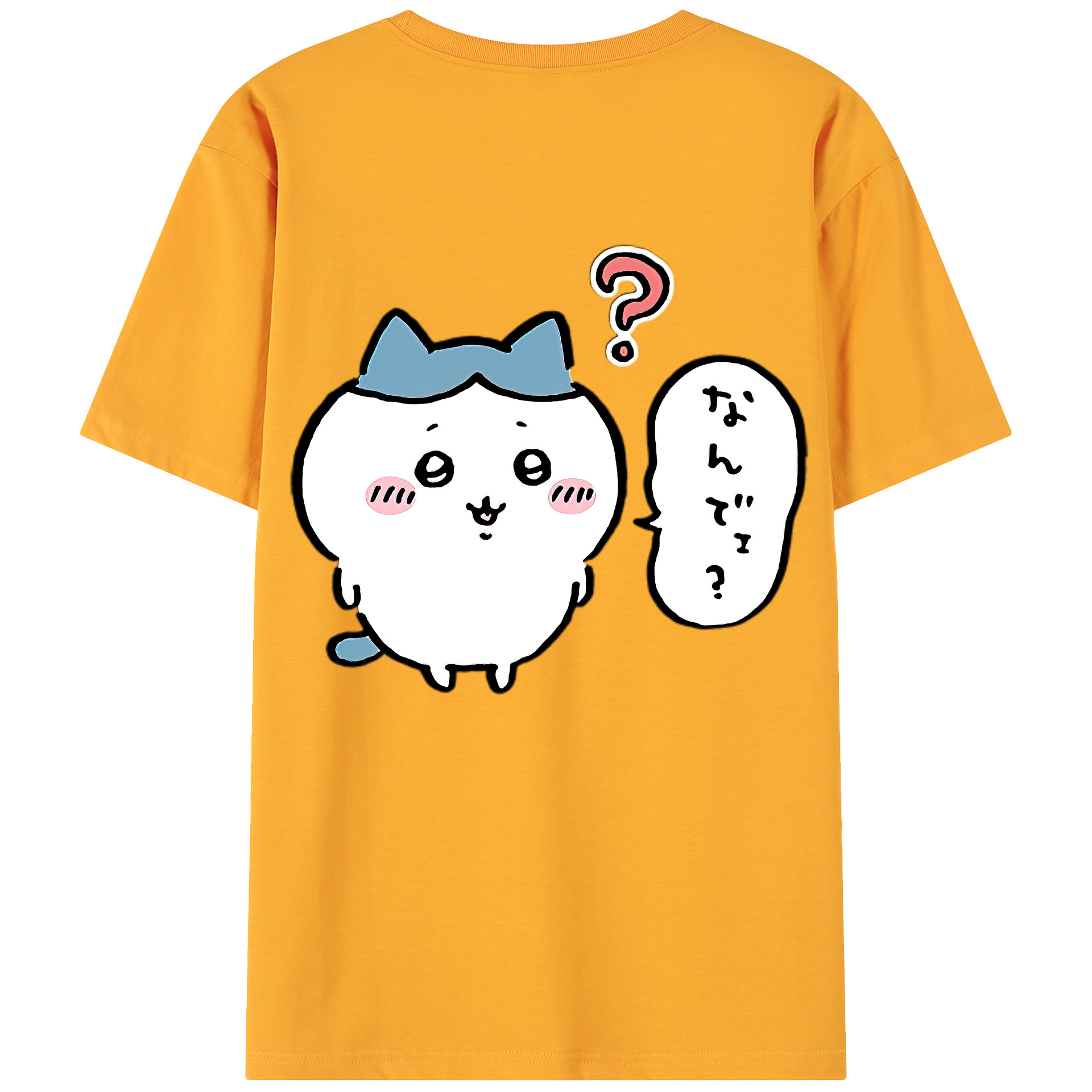 （画像用） ちいかわ ハチワレ Chii-kawa hachiware 綿100％ メンズ半袖Tシャツ（バックプリント） 通気性