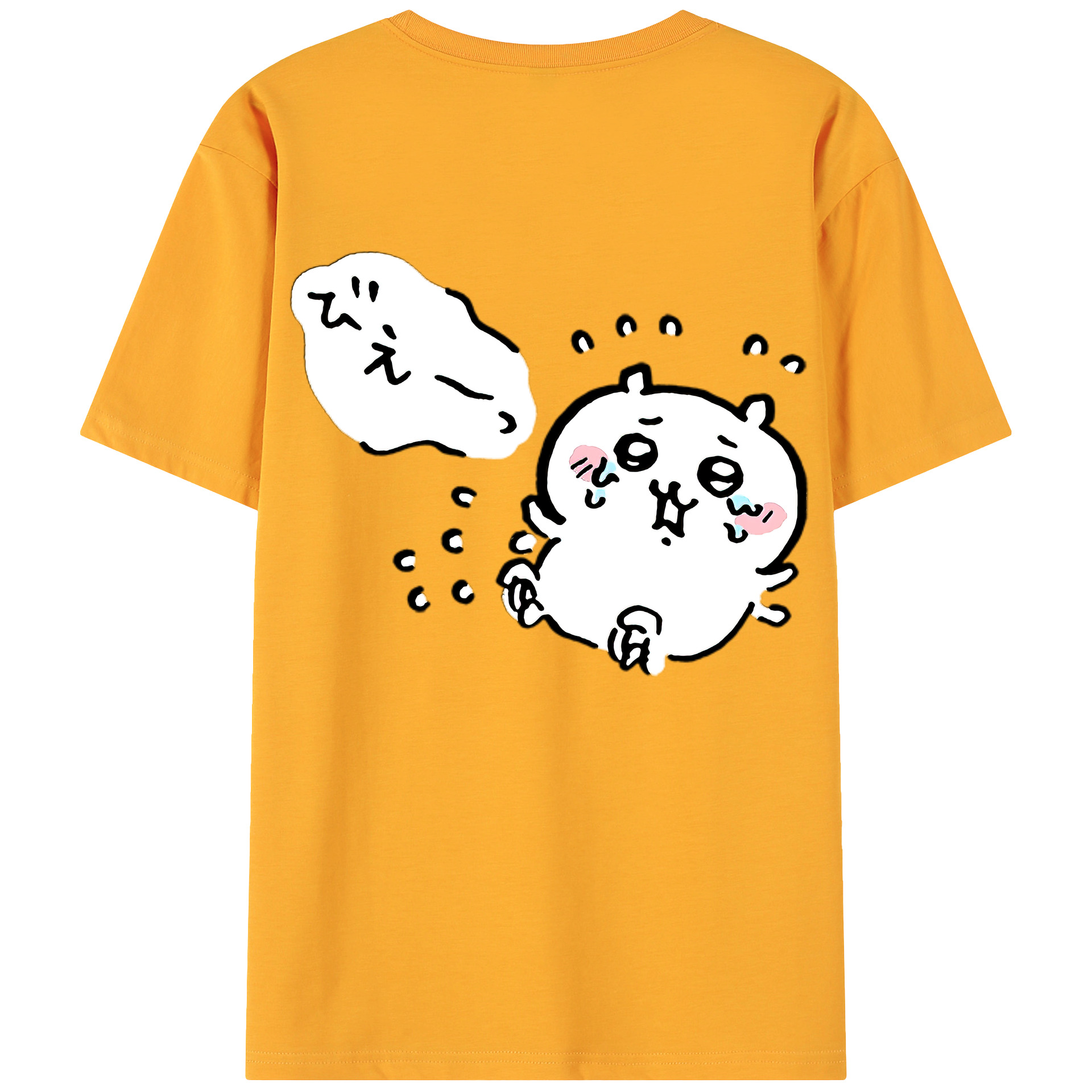 （画像用） ちいかわ ちいかわ Chii-kawa chiikawa 綿100％ メンズ半袖Tシャツ（バックプリント） 通気性