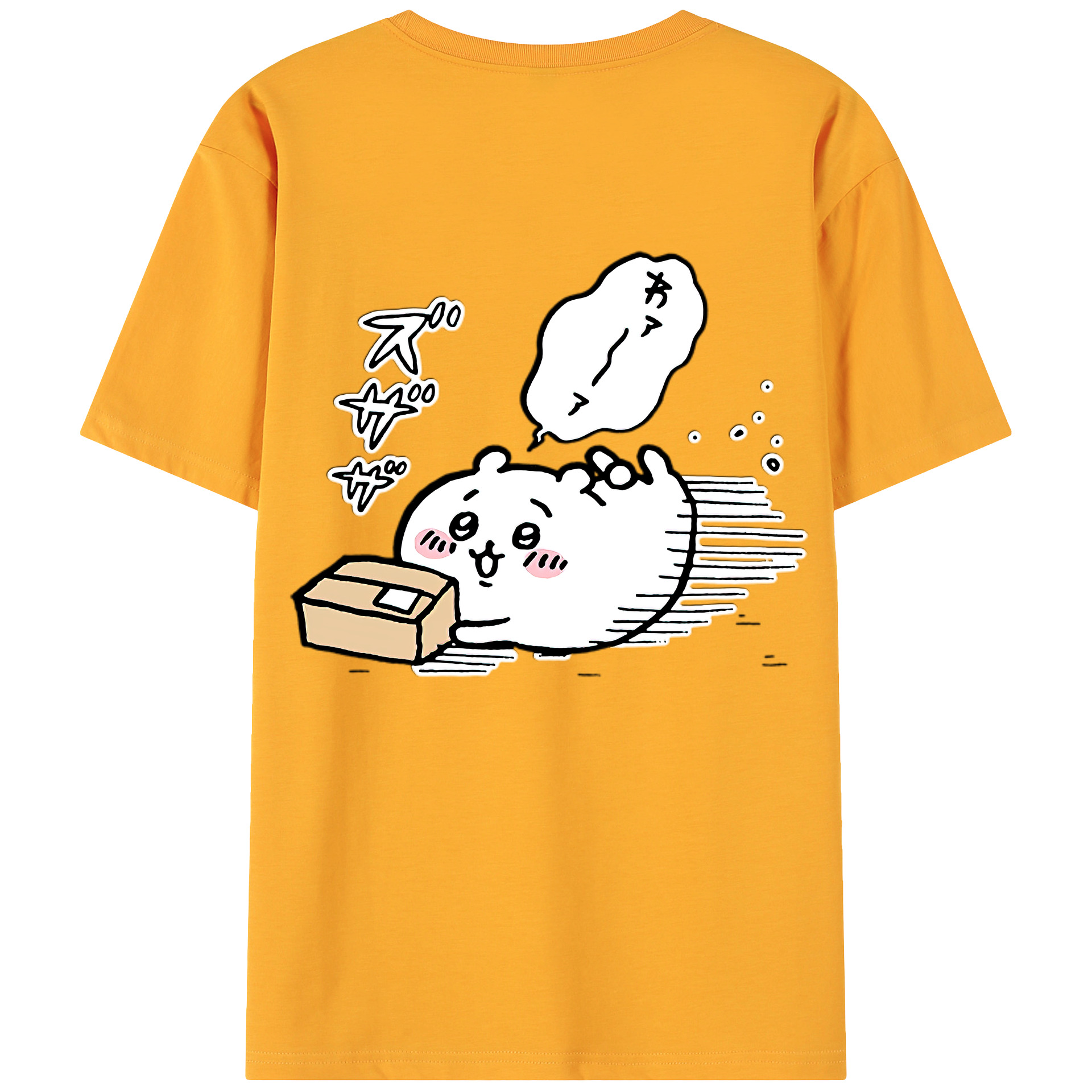 （画像用） ちいかわ ちいかわ Chii-kawa chiikawa 綿100％ メンズ半袖Tシャツ（バックプリント） 通気性