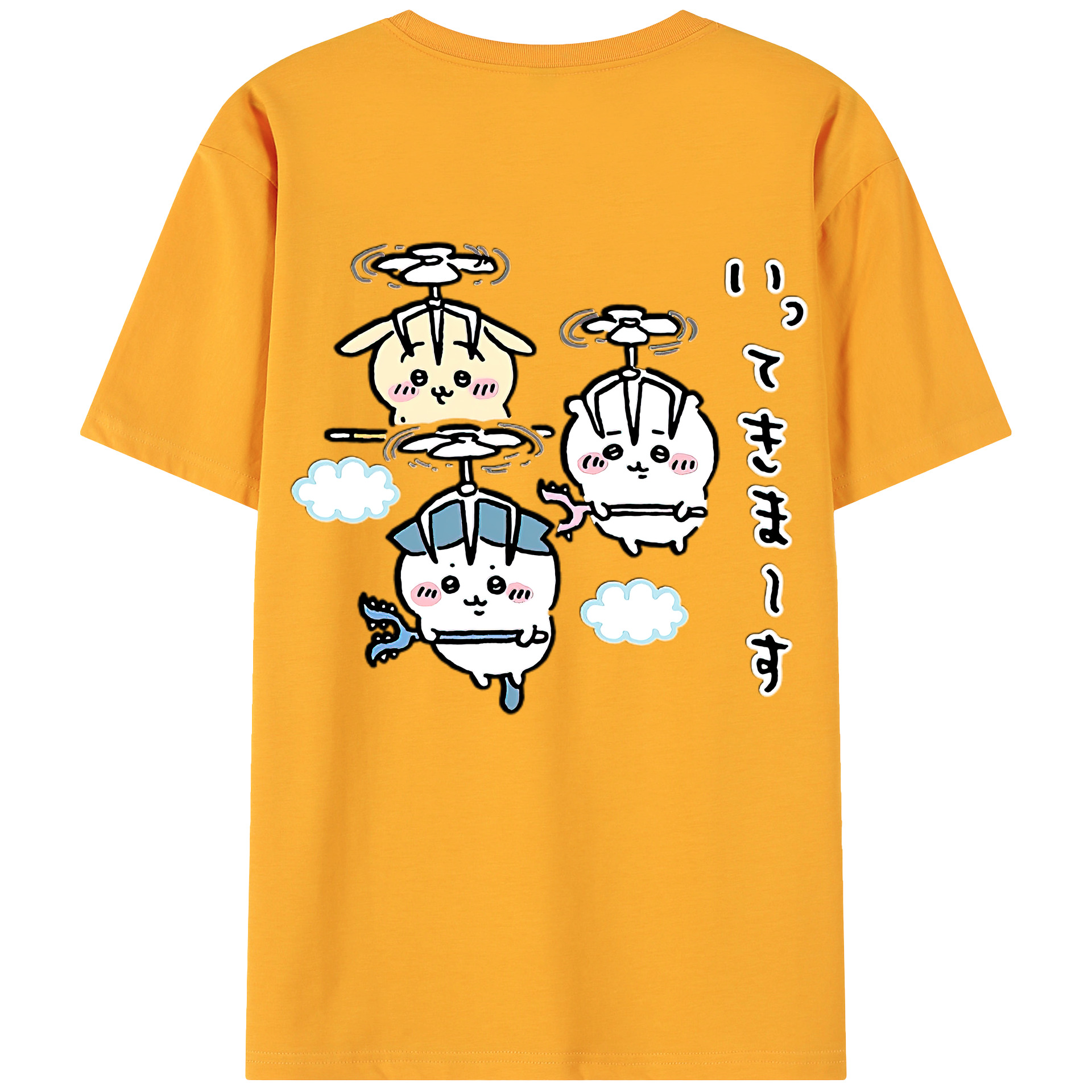 （画像用） ちいかわ ちいかわ Chii-kawa chiikawa 綿100％ メンズ半袖Tシャツ（バックプリント） 通気性