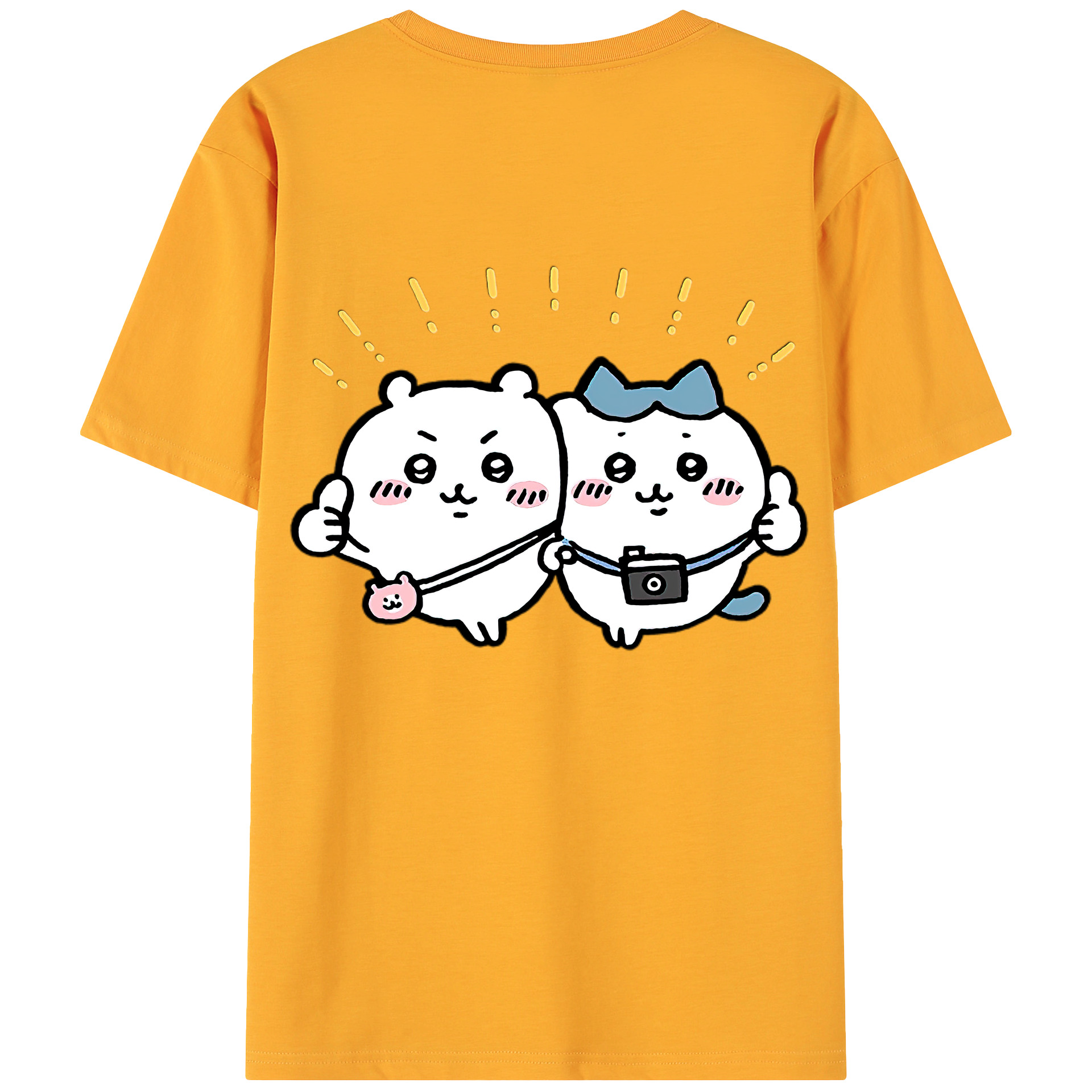 （画像用） ちいかわ ちいかわ Chii-kawa chiikawa 綿100％ メンズ半袖Tシャツ（バックプリント） 通気性