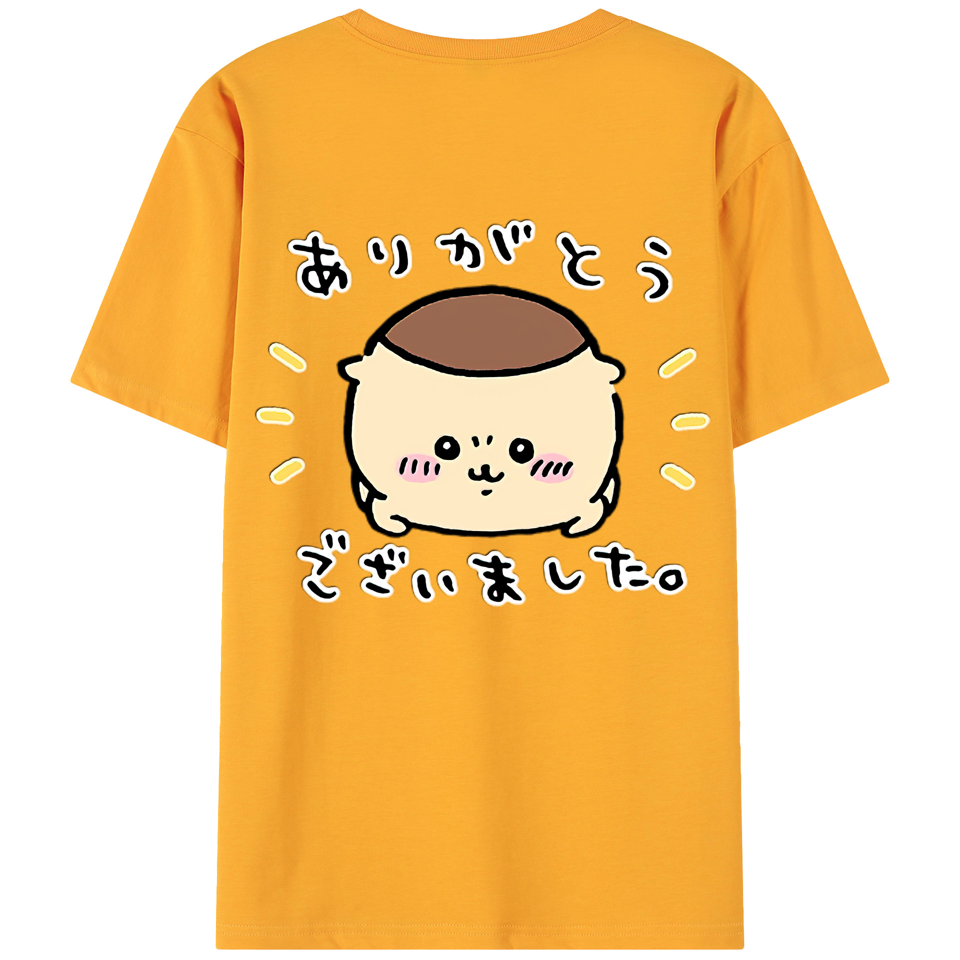 （画像用） ちいかわ くりまんじゅう Chii-kawa kuri manjū 綿100％ メンズ半袖Tシャツ（バックプリント） 通気性
