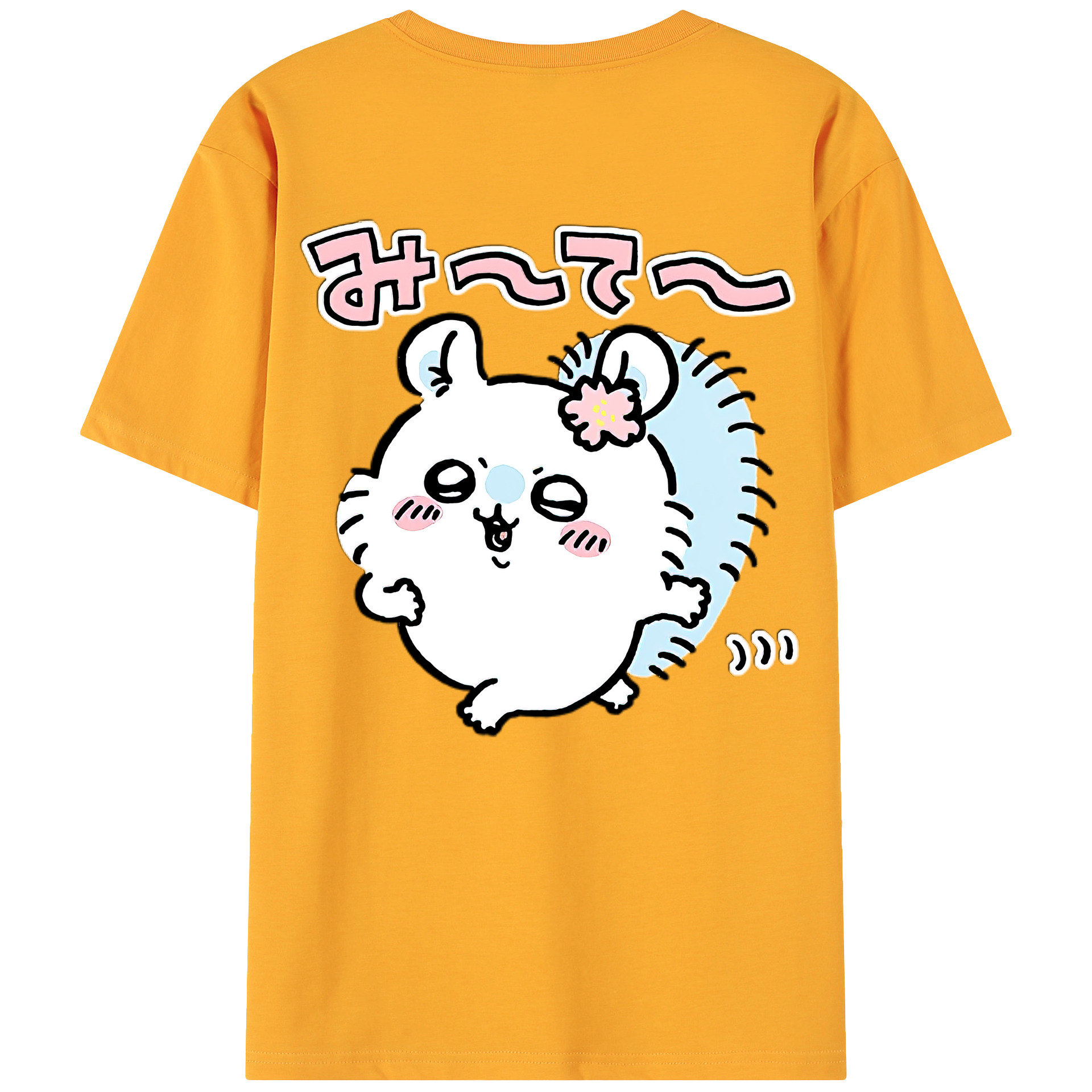 （画像用） ちいかわ モモンガ Chii-kawa Momonga 綿100％ メンズ半袖Tシャツ（バックプリント） 通気性