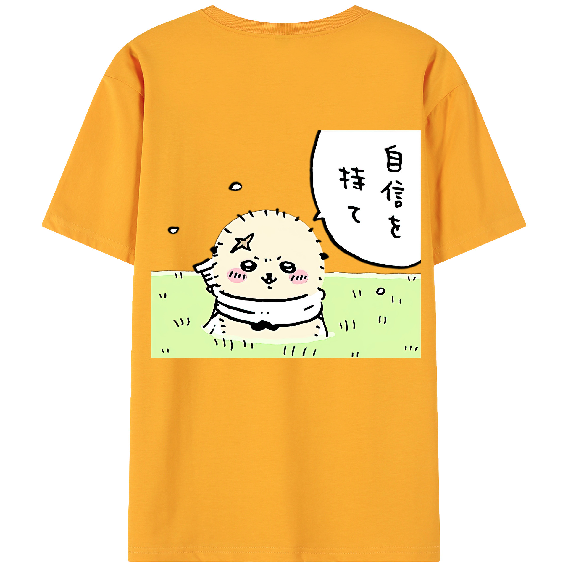 （画像用） ちいかわ ラッコ Chii-kawa Sea otter 綿100％ メンズ半袖Tシャツ（バックプリント） 通気性