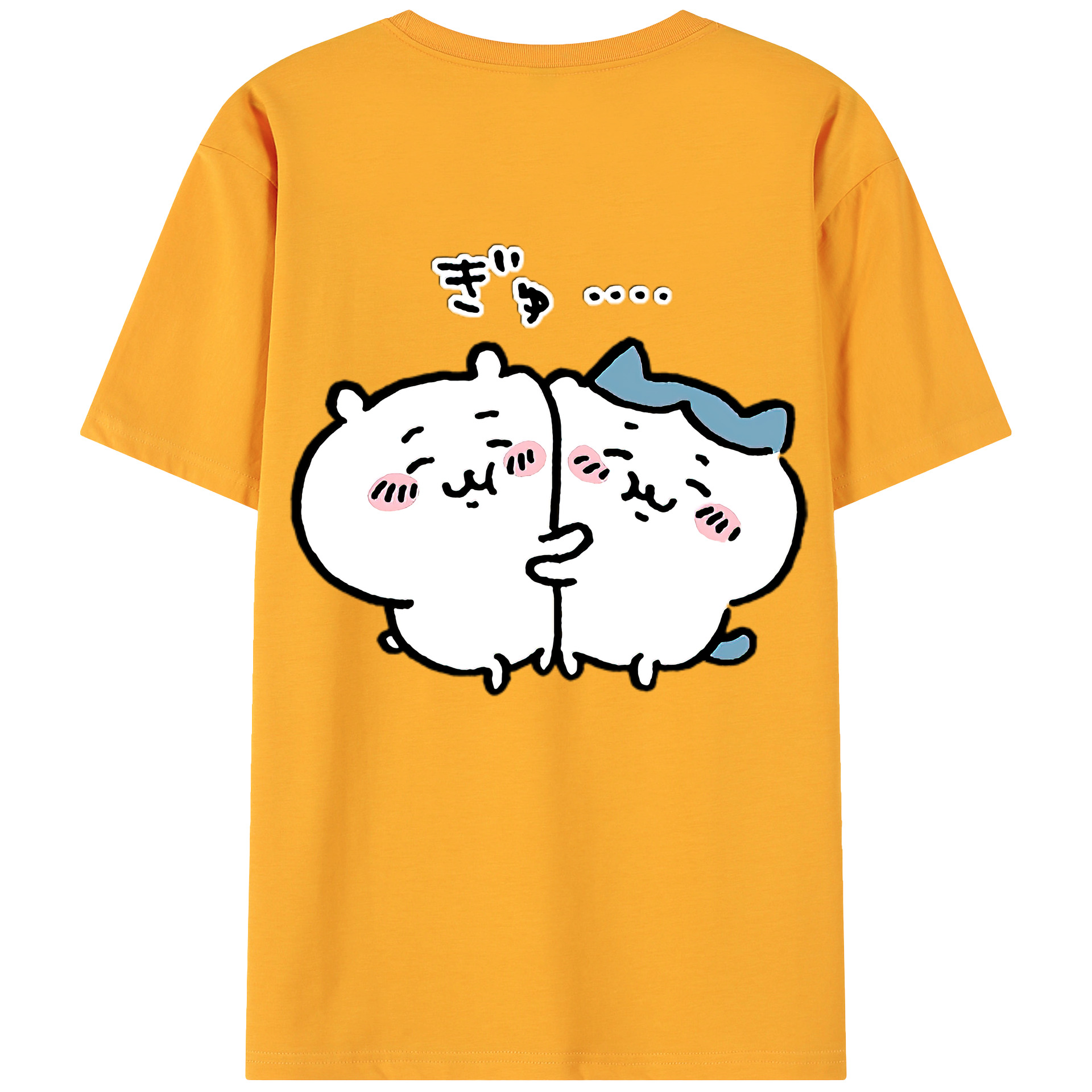 （画像用） ちいかわ ハチワレ Chii-kawa hachiware 綿100％ メンズ半袖Tシャツ（バックプリント） 通気性