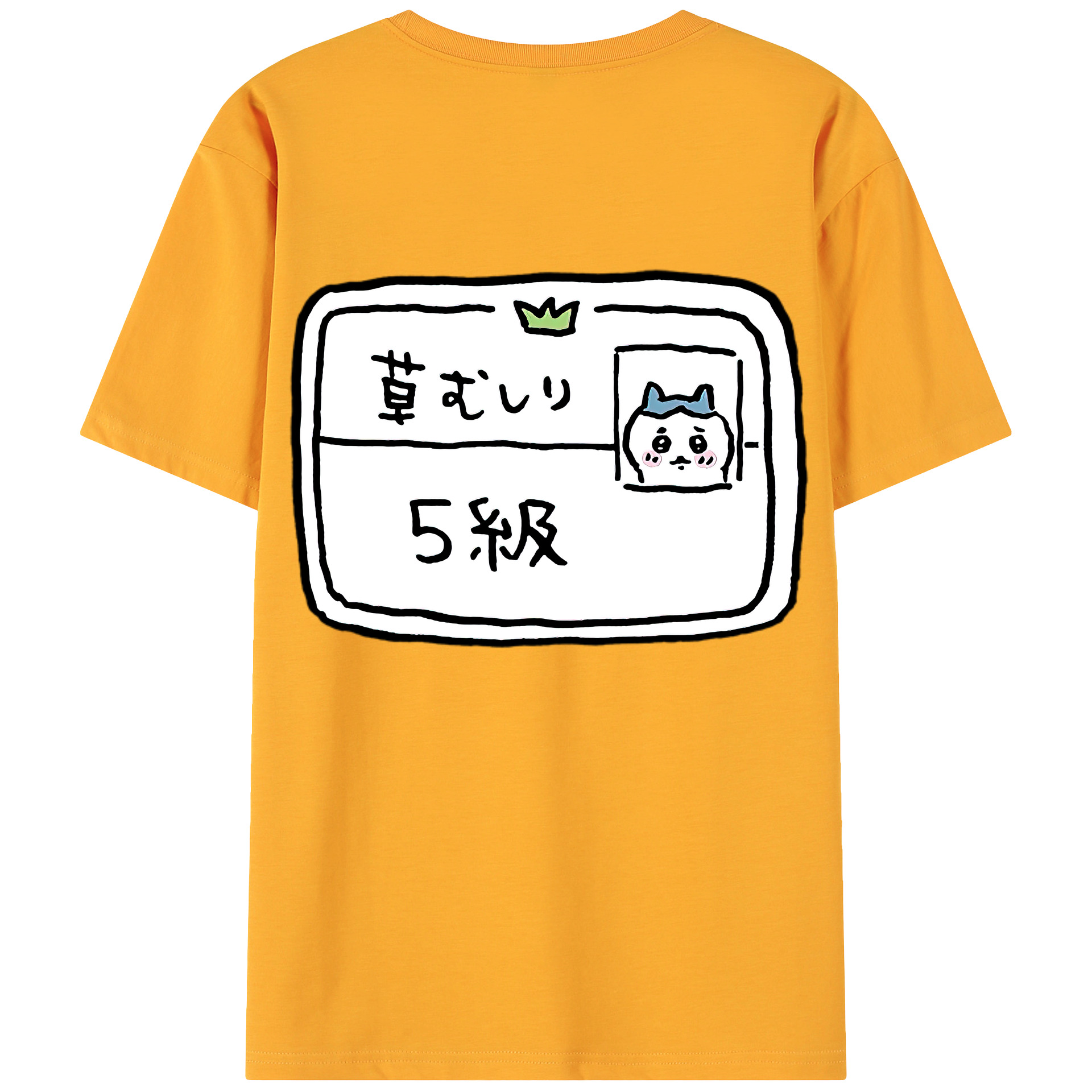 （画像用） ちいかわ ハチワレ Chii-kawa hachiware 綿100％ メンズ半袖Tシャツ（バックプリント） 通気性